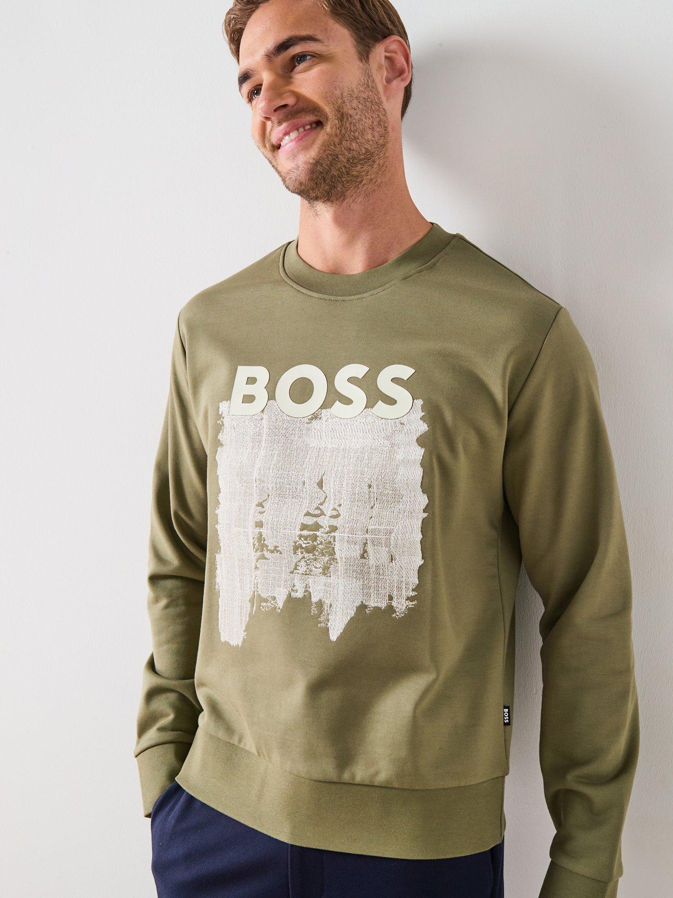 BOSS C-Soleri 214 Regular Fit Graphic Crew Neck Sweat - Green