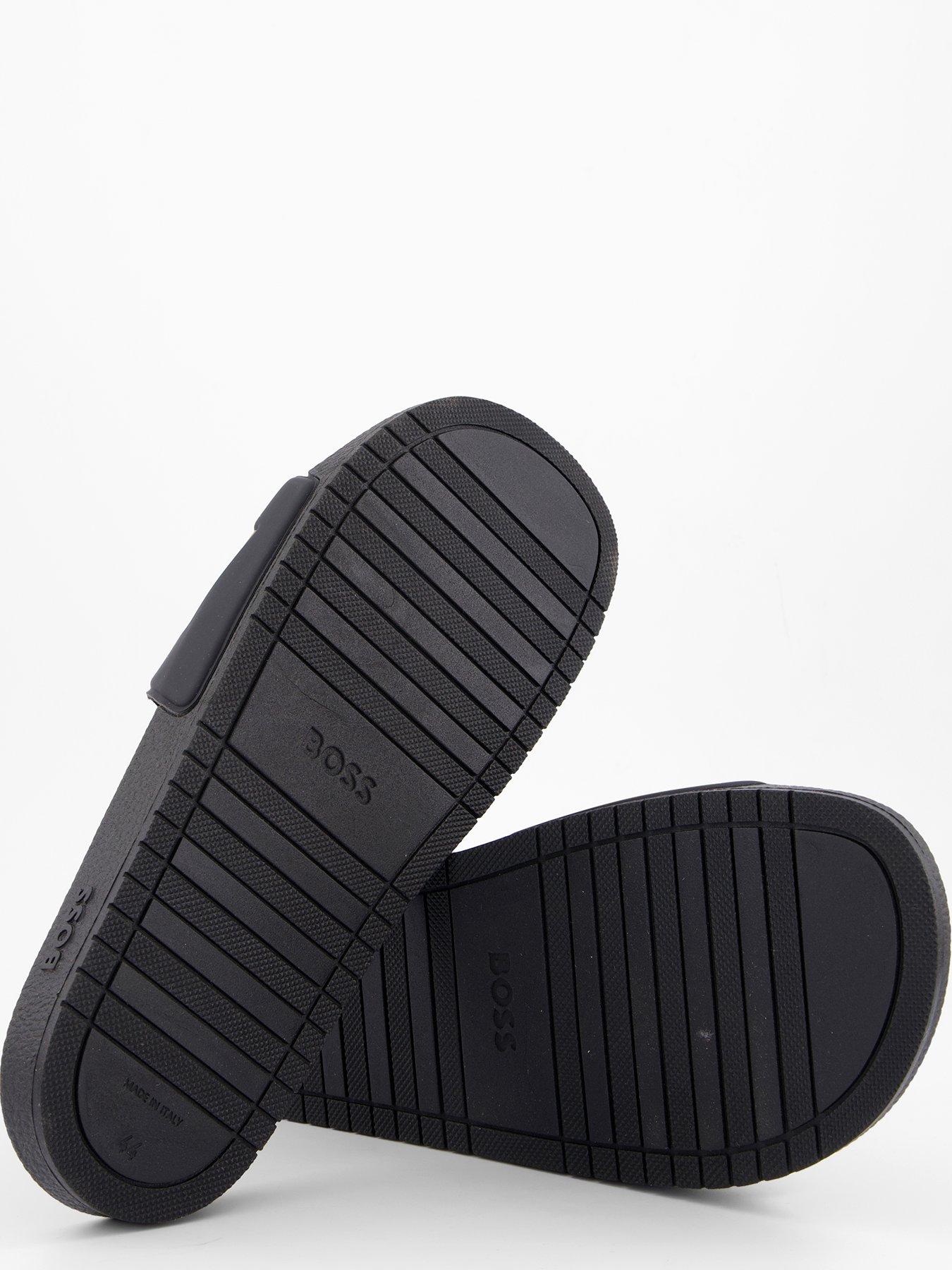 Image 4 of 6 of BOSS Aryeh Contrast Logo Slide - Black/Gold