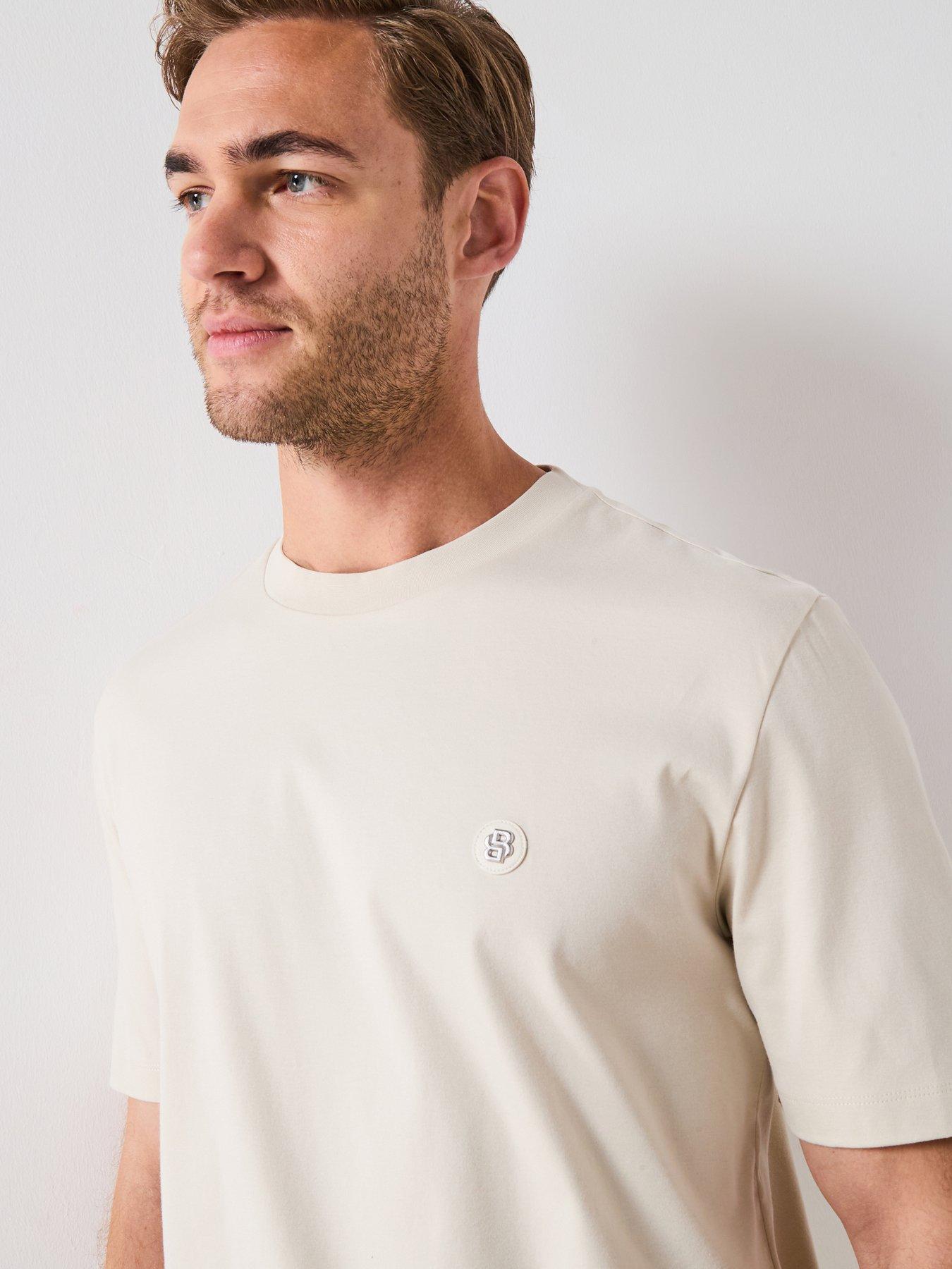 Image 1 of 6 of BOSS Double B-Monogram Crew Neck T-Shirt - Cream