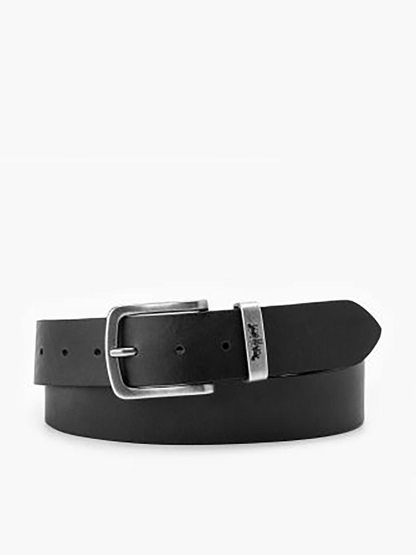 Image 1 of 2 of Levi's Metal Two Horse Keeper Leather Belt - Black