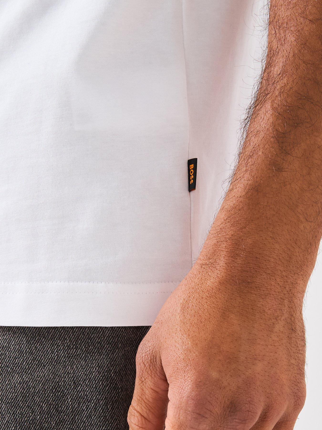 Image 5 of 5 of BOSS Wheel Regular Fit Box Logo T-Shirt - White