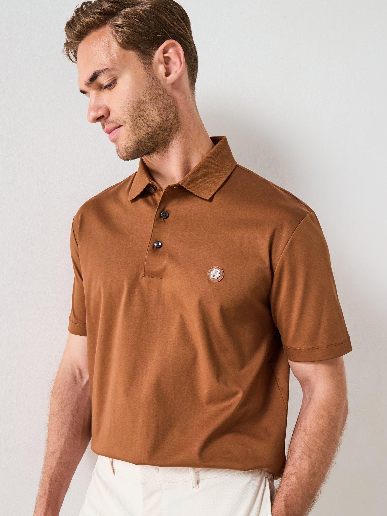 BOSS C-Parris 01 Regular Fit Nikel  Logo Cotton Polo Shirt - Brown