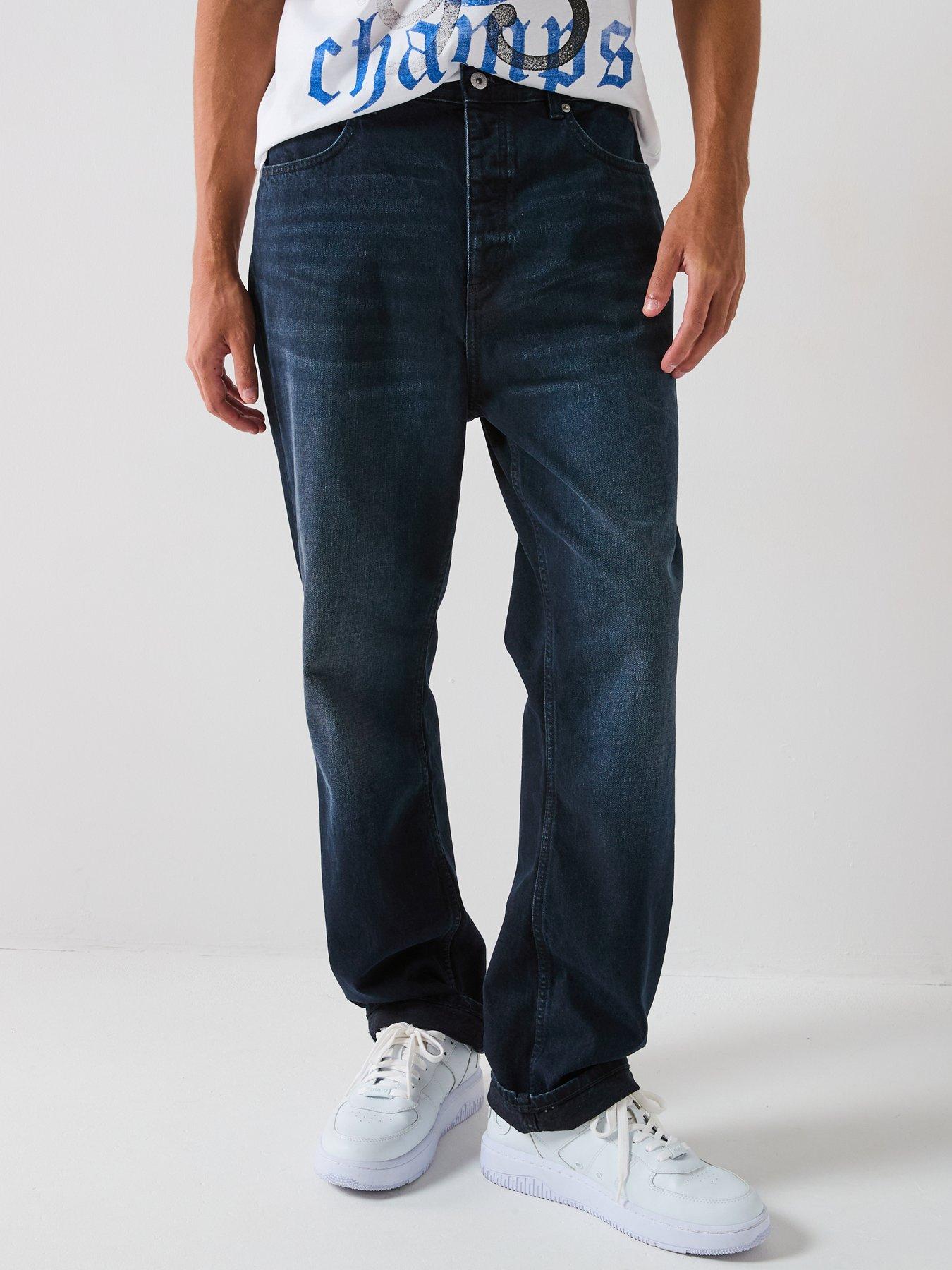 undefined Blue Nate Baggy Fit Jeans - Dark Blue