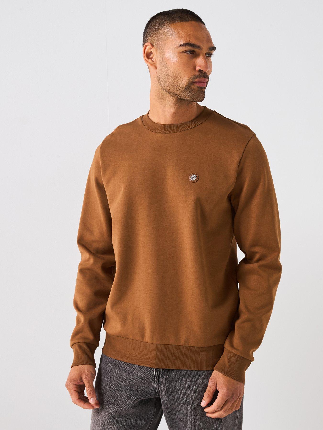 boss-sharpe-01-regular-fit-nickel-logo-crew-sweat-brown