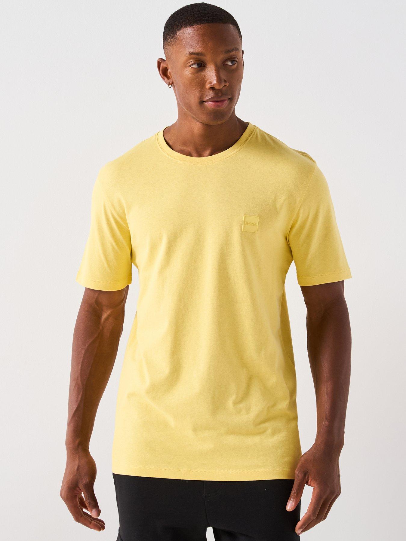 Image 1 of 6 of BOSS Tales Tonal Logo Relaxed Fit T-shirt - Yellow