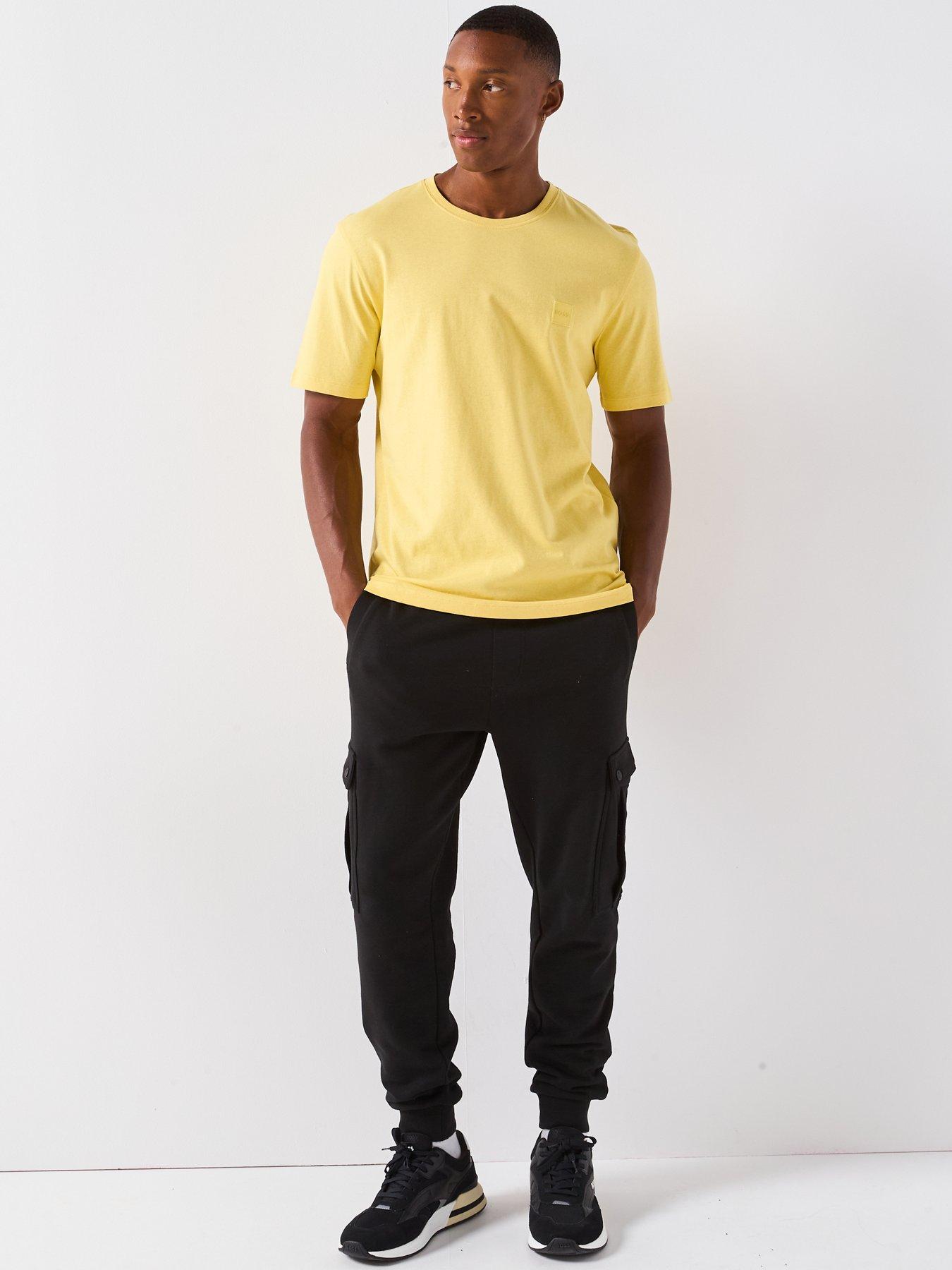 Image 3 of 6 of BOSS Tales Tonal Logo Relaxed Fit T-shirt - Yellow