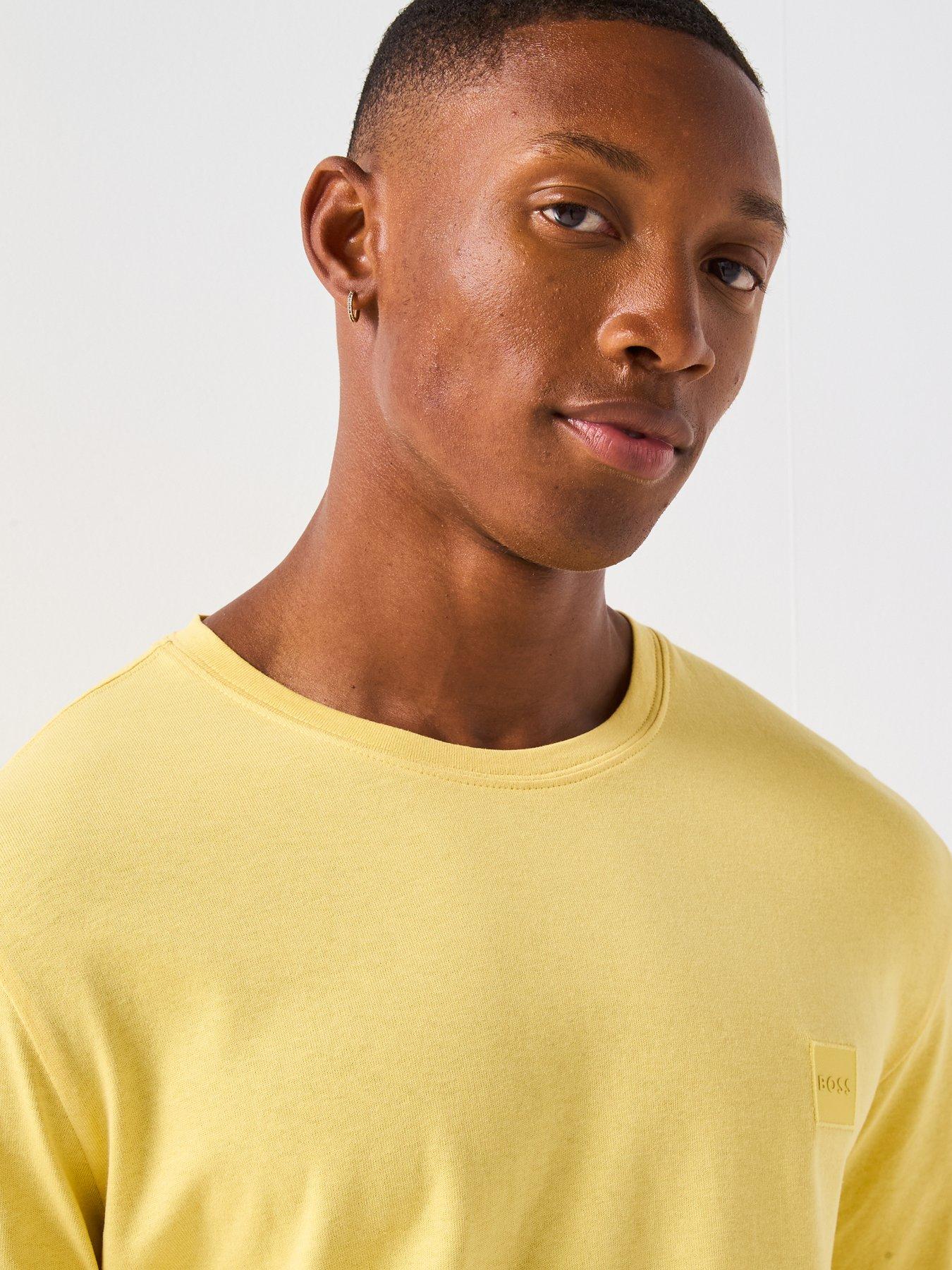 Image 4 of 6 of BOSS Tales Tonal Logo Relaxed Fit T-shirt - Yellow