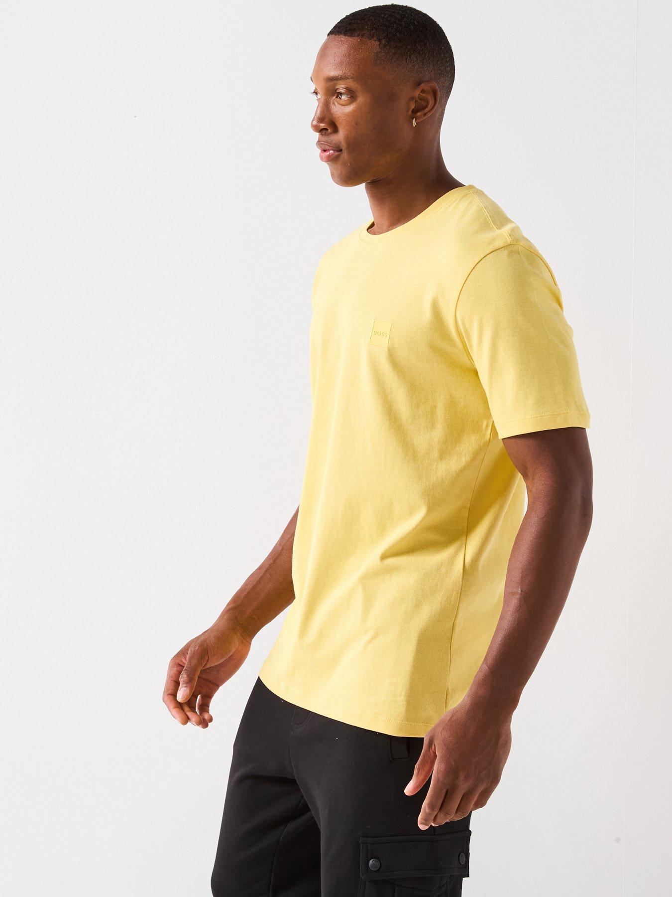 Image 5 of 6 of BOSS Tales Tonal Logo Relaxed Fit T-shirt - Yellow