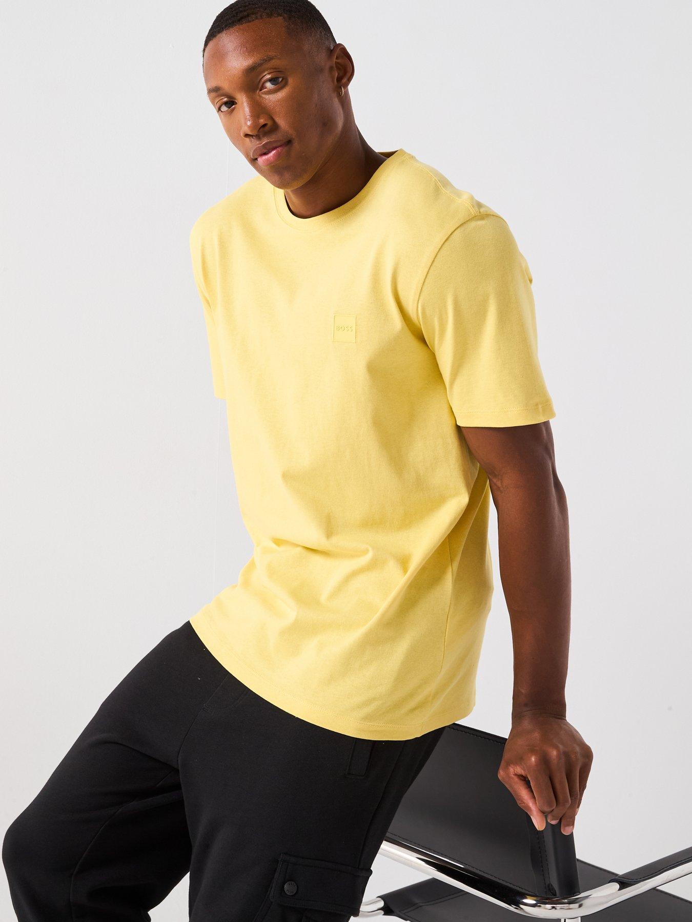 Image 6 of 6 of BOSS Tales Tonal Logo Relaxed Fit T-shirt - Yellow