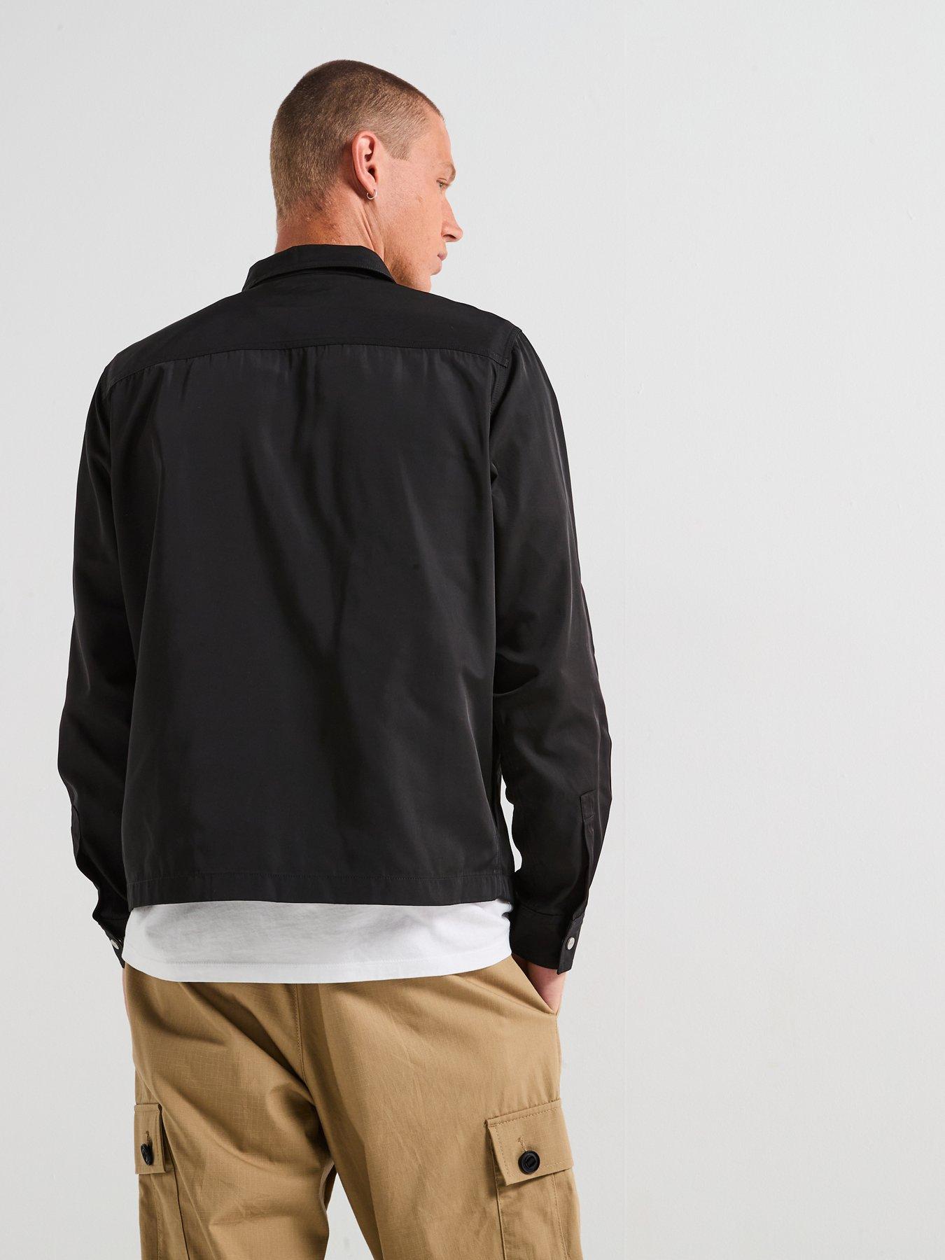 hugo-oversized-fit-evalom-arm-badge-nylon-shirt-blackstillFront