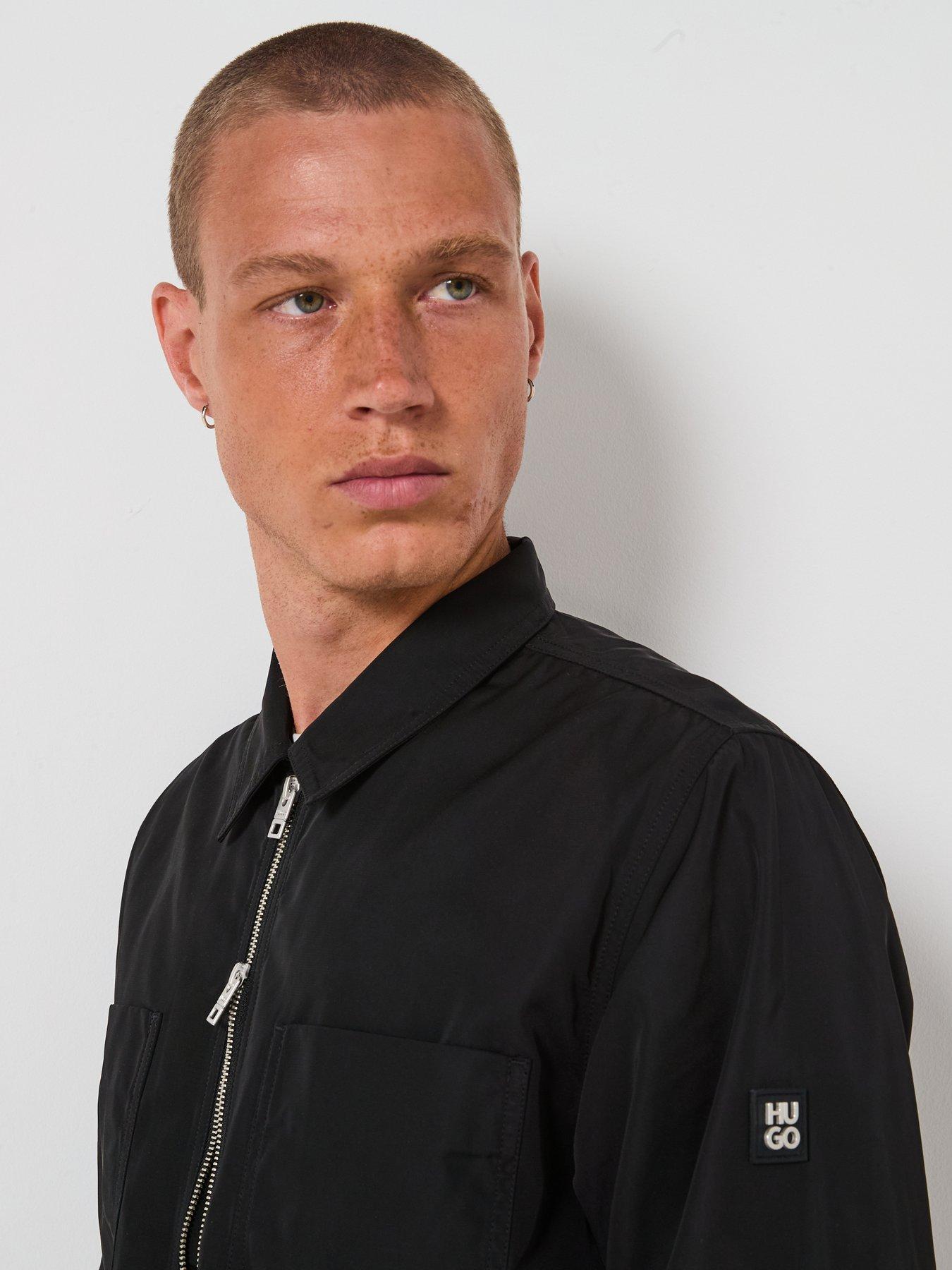 hugo-oversized-fit-evalom-arm-badge-nylon-shirt-blackoutfit