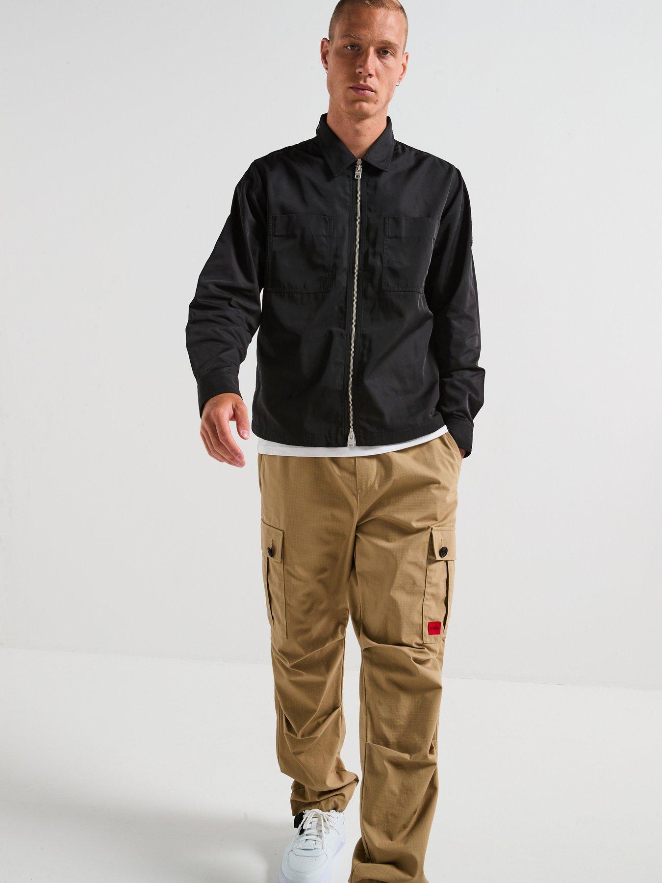 hugo-oversized-fit-evalom-arm-badge-nylon-shirt-blackdetail