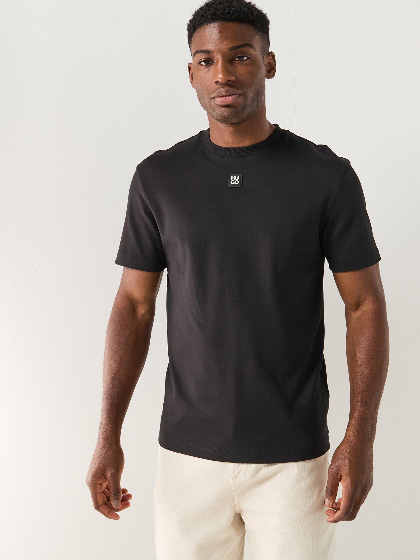 HUGO Dalile Centre Stacked Nikel Logo T-Shirt - Black