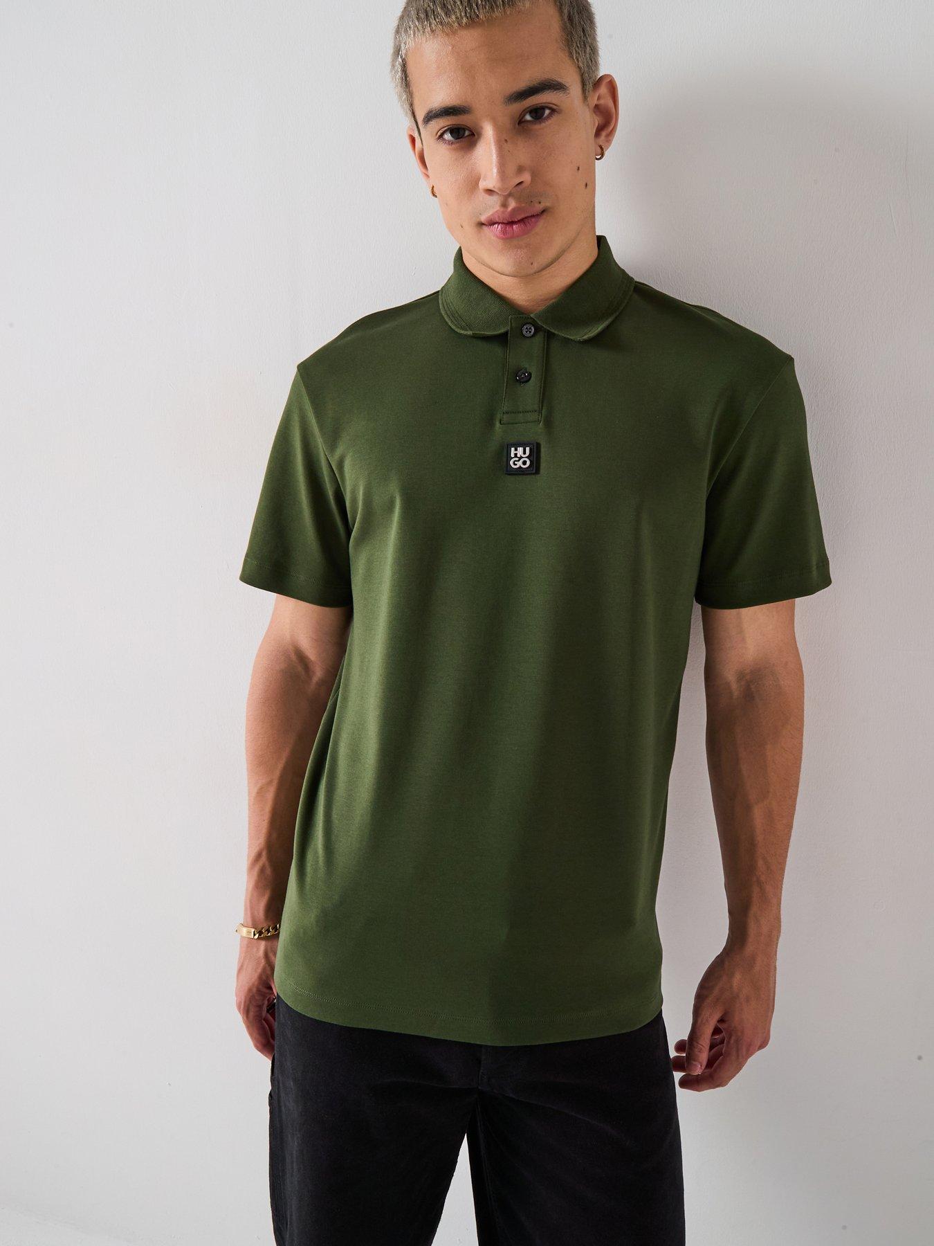 HUGO Deabono_D Regular Fit Centre Stacked Nikel Logo Polo Shirt - Green