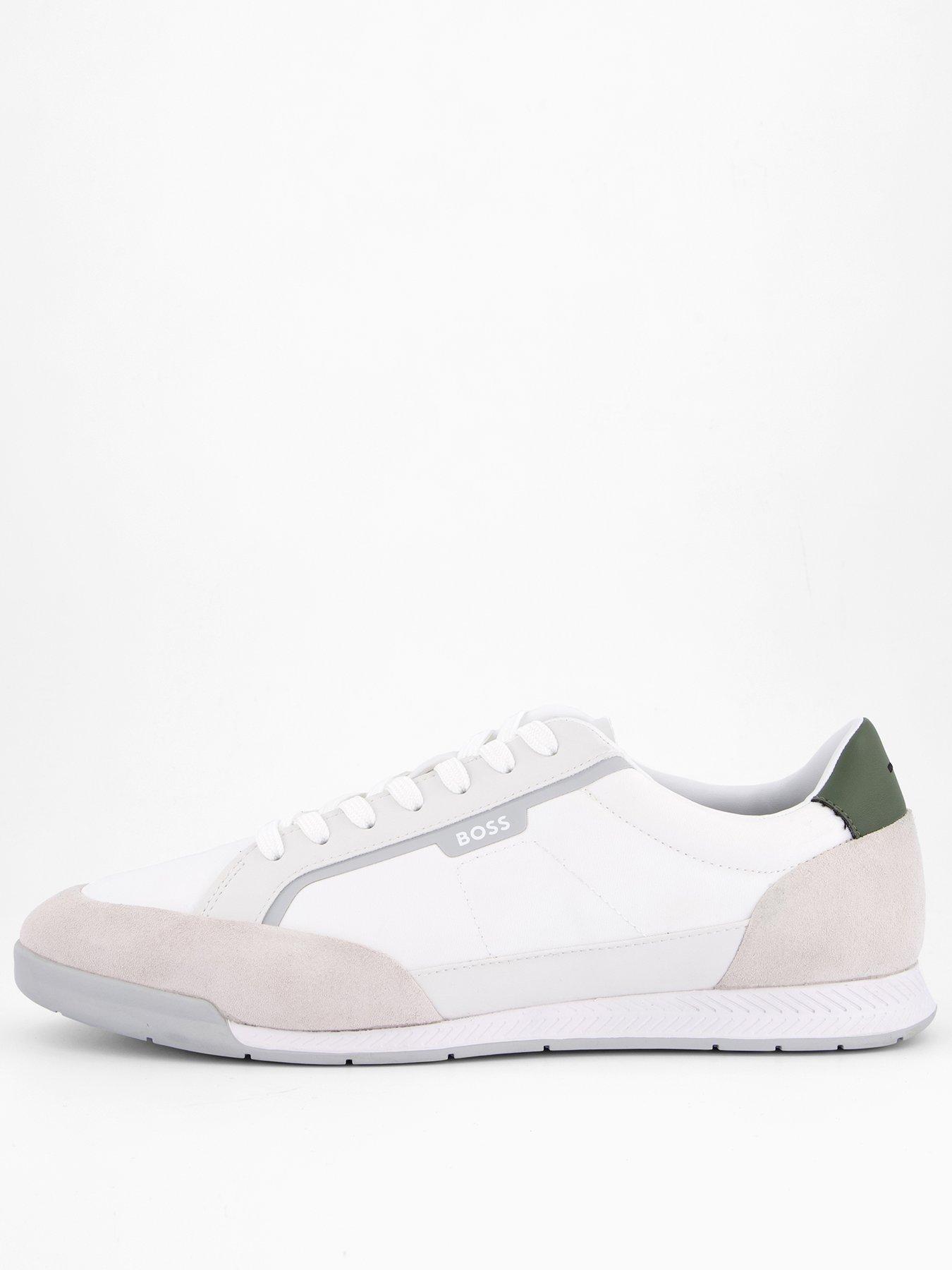 BOSS Nitan Suede Mesh Trainers - Off White