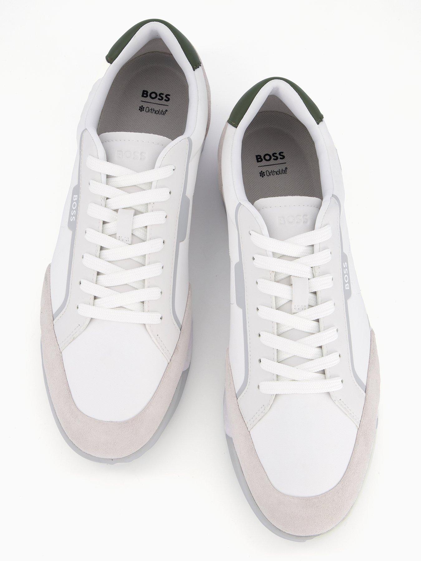 Image 3 of 7 of BOSS Nitan Suede Mesh Trainers - Off White