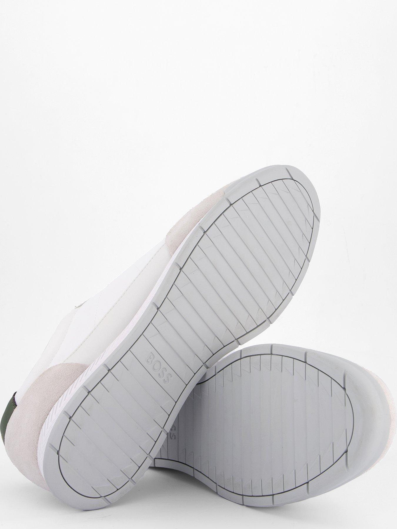 Image 4 of 7 of BOSS Nitan Suede Mesh Trainers - Off White