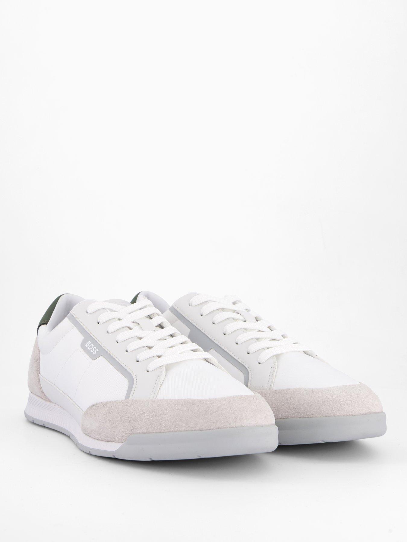 Image 5 of 7 of BOSS Nitan Suede Mesh Trainers - Off White