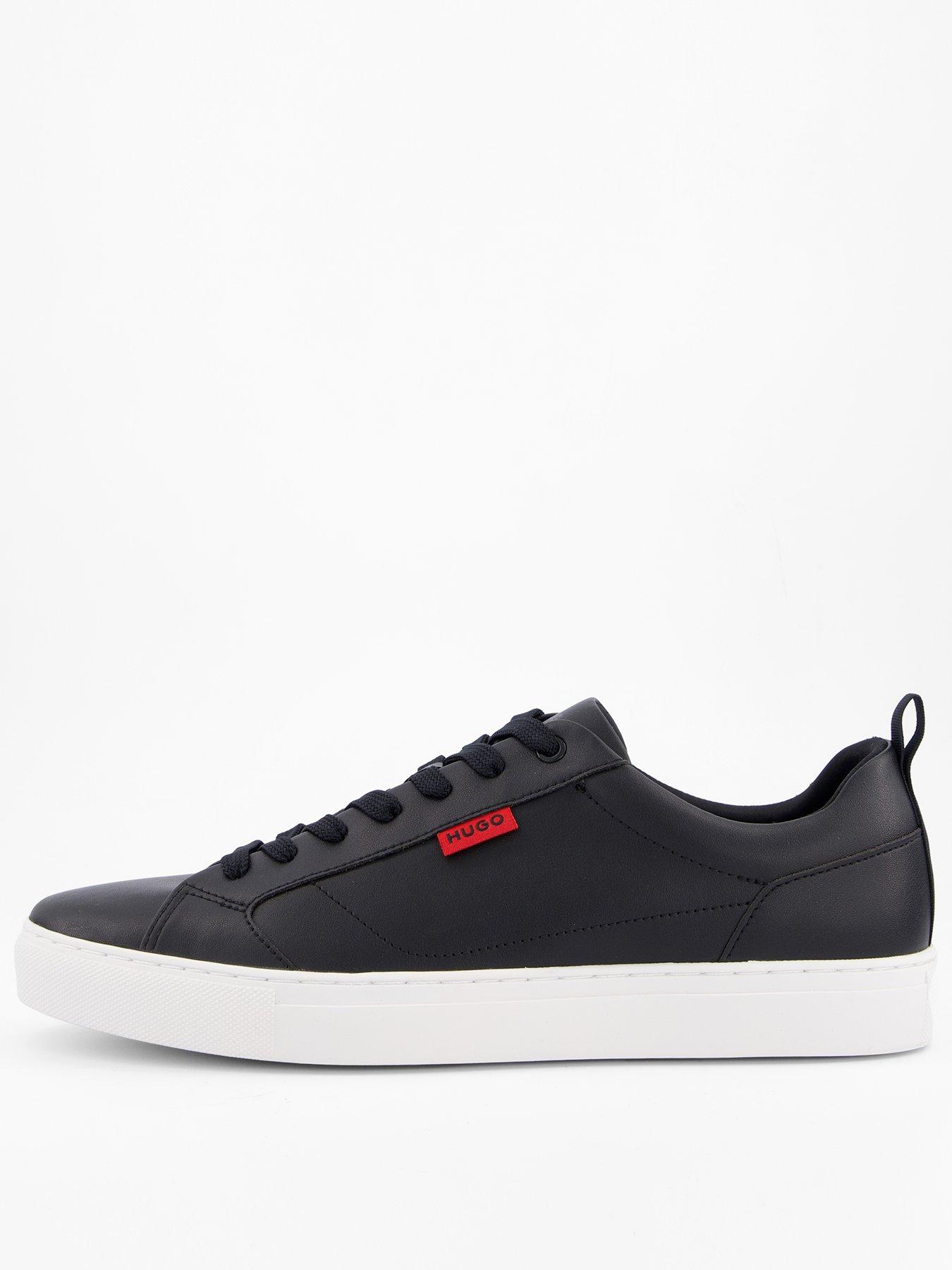 Image 1 of 7 of HUGO Morrie Leather Tennis Trainer - Black
