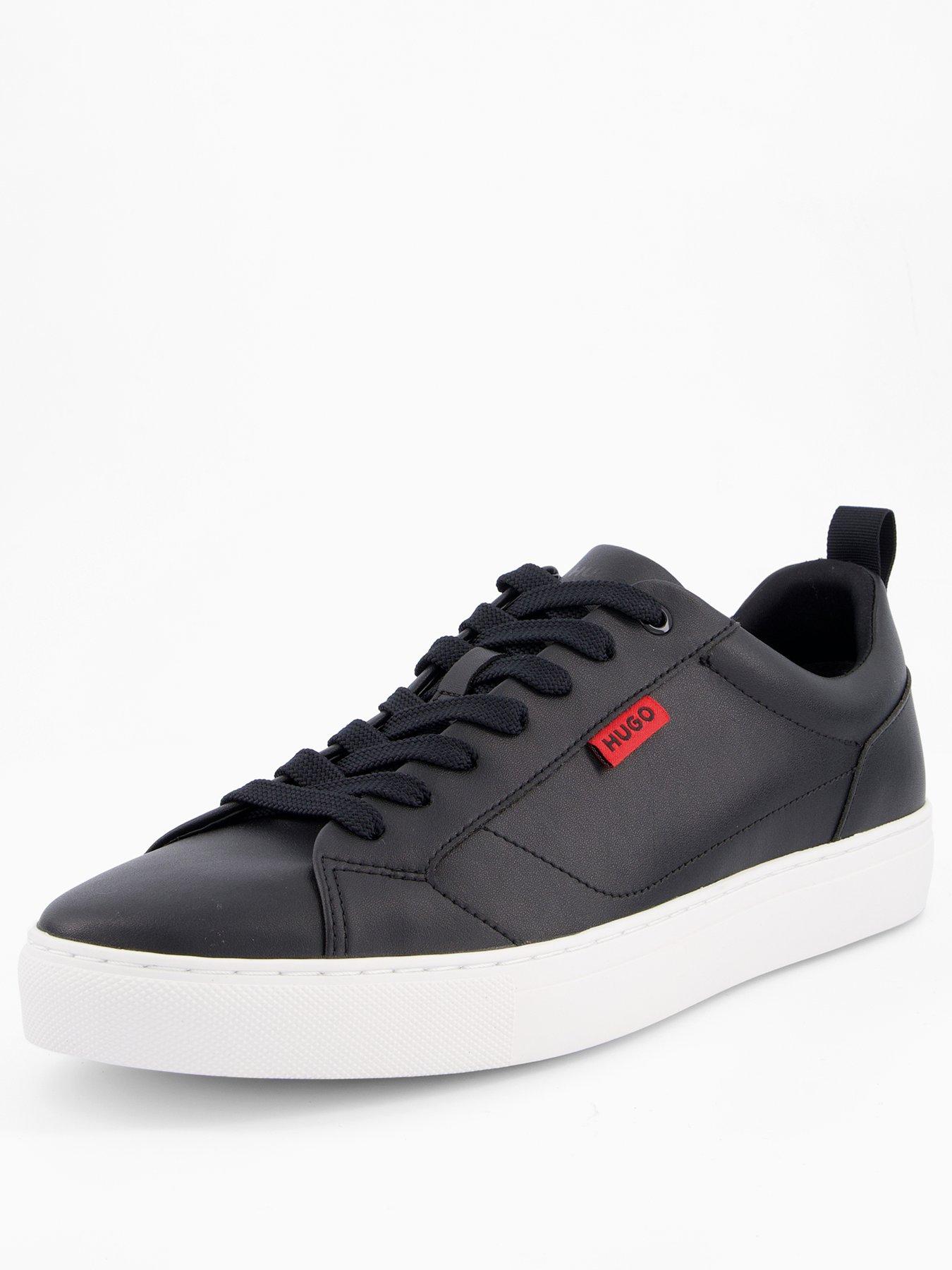 Image 2 of 7 of HUGO Morrie Leather Tennis Trainer - Black