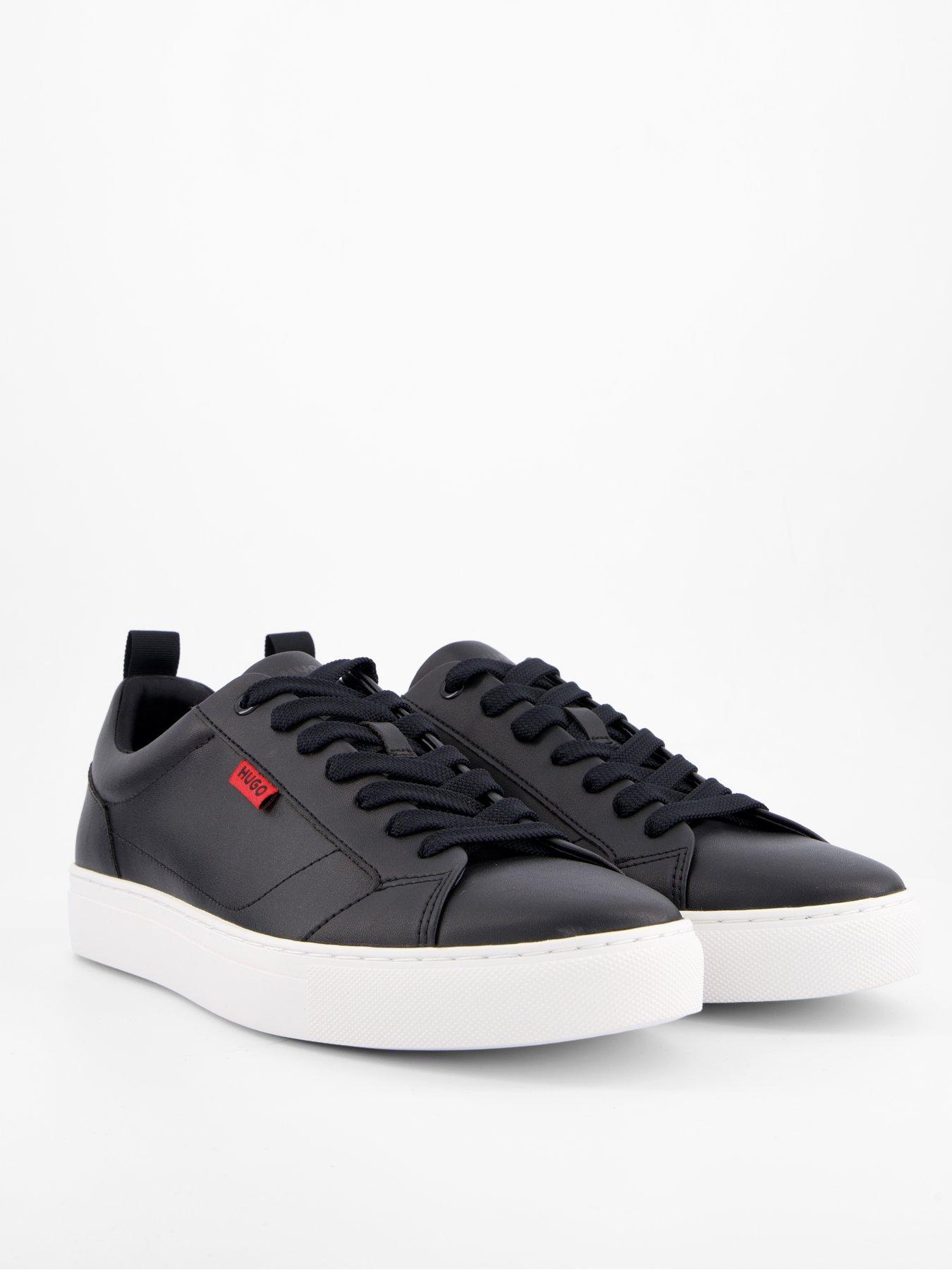 Image 5 of 7 of HUGO Morrie Leather Tennis Trainer - Black
