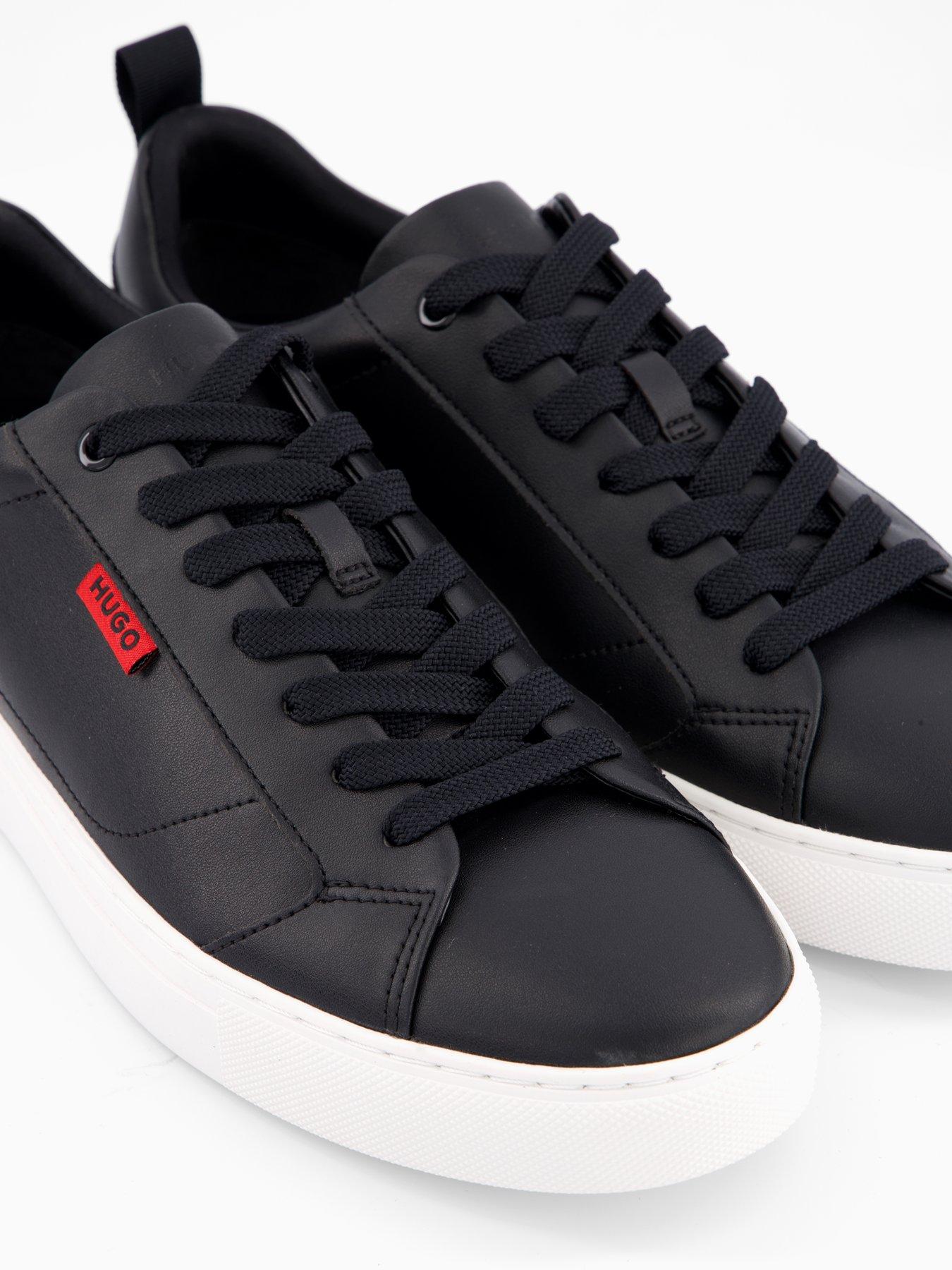 Image 6 of 7 of HUGO Morrie Leather Tennis Trainer - Black