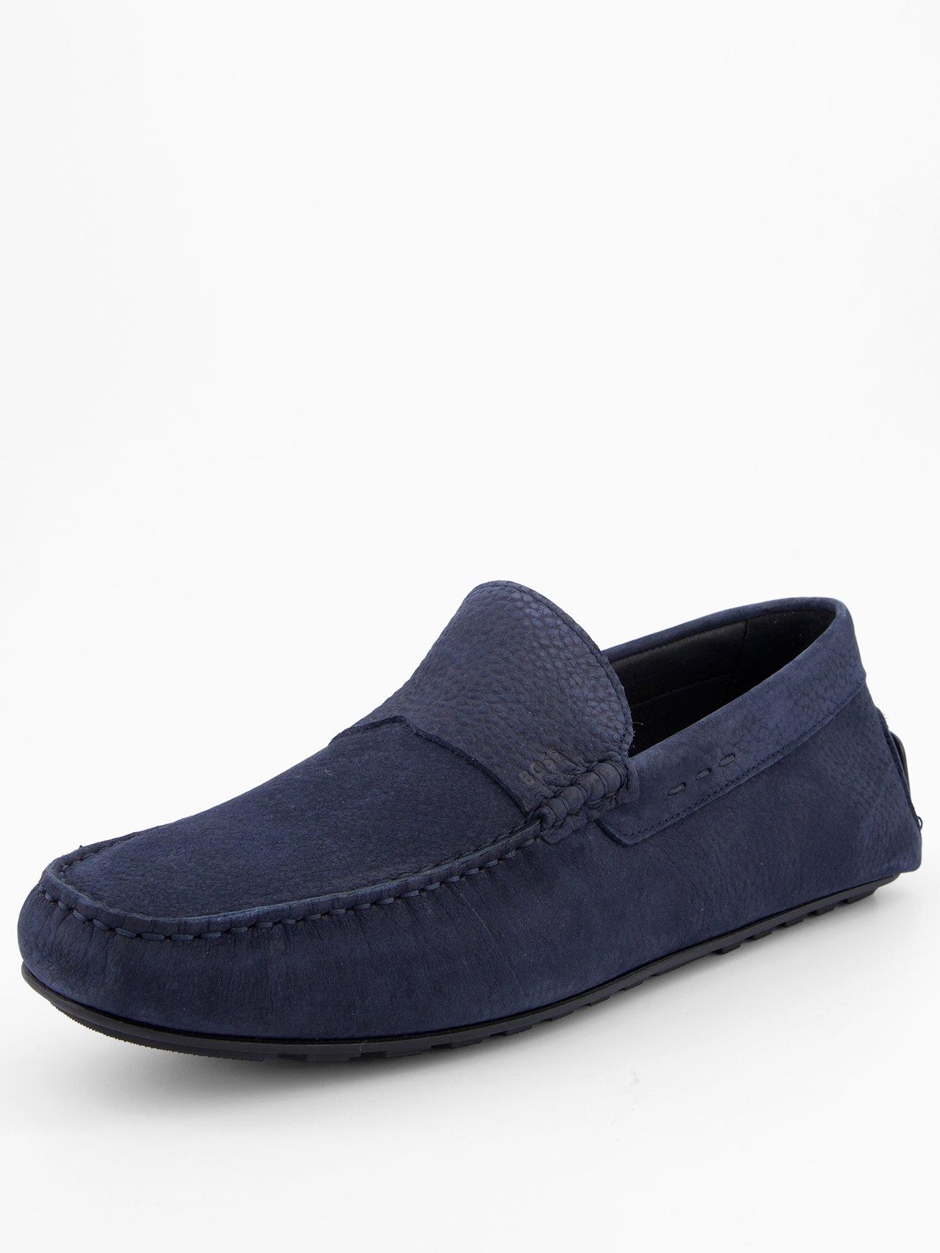 Image 2 of 7 of BOSS Noel Nubuck Moccasin Casual Slip Ons - Navy