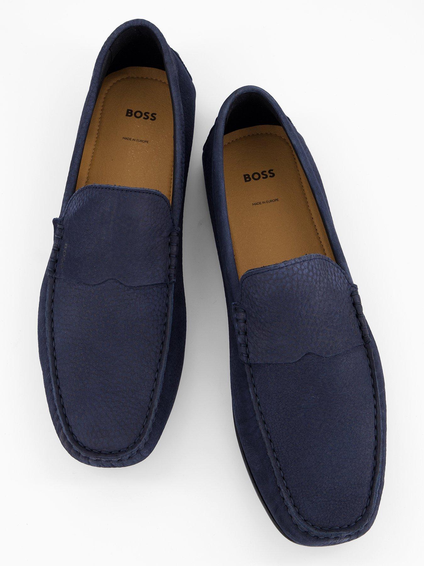 Image 3 of 7 of BOSS Noel Nubuck Moccasin Casual Slip Ons - Navy