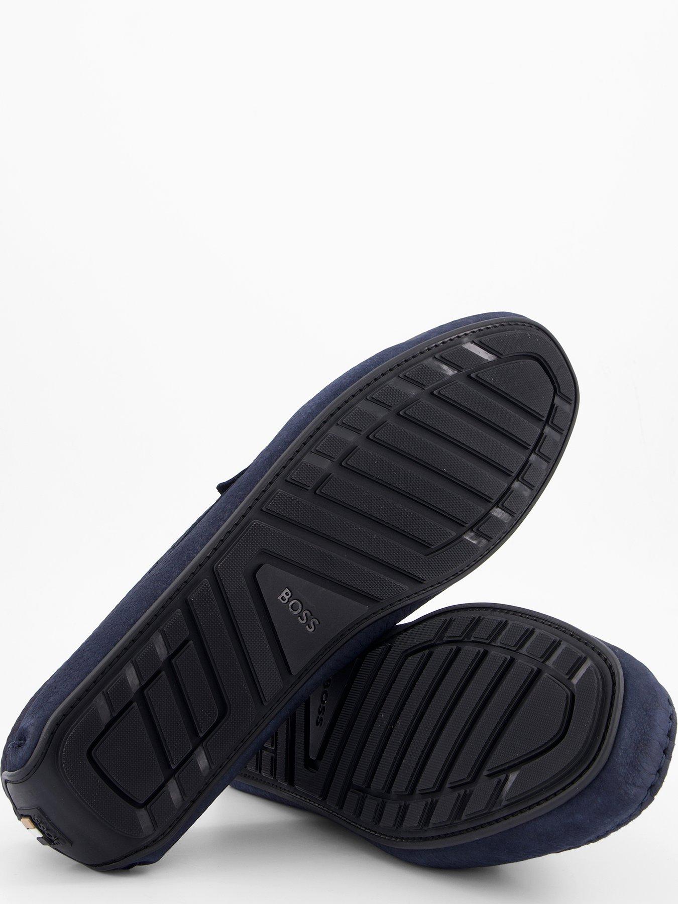 Image 4 of 7 of BOSS Noel Nubuck Moccasin Casual Slip Ons - Navy