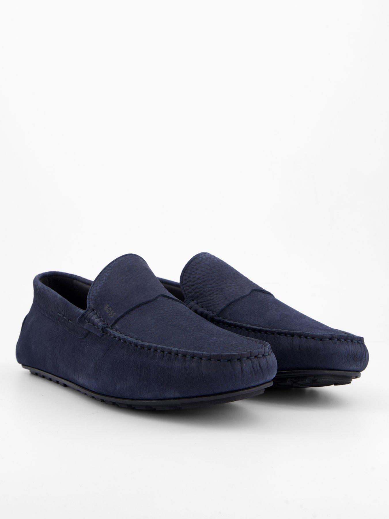 Image 5 of 7 of BOSS Noel Nubuck Moccasin Casual Slip Ons - Navy