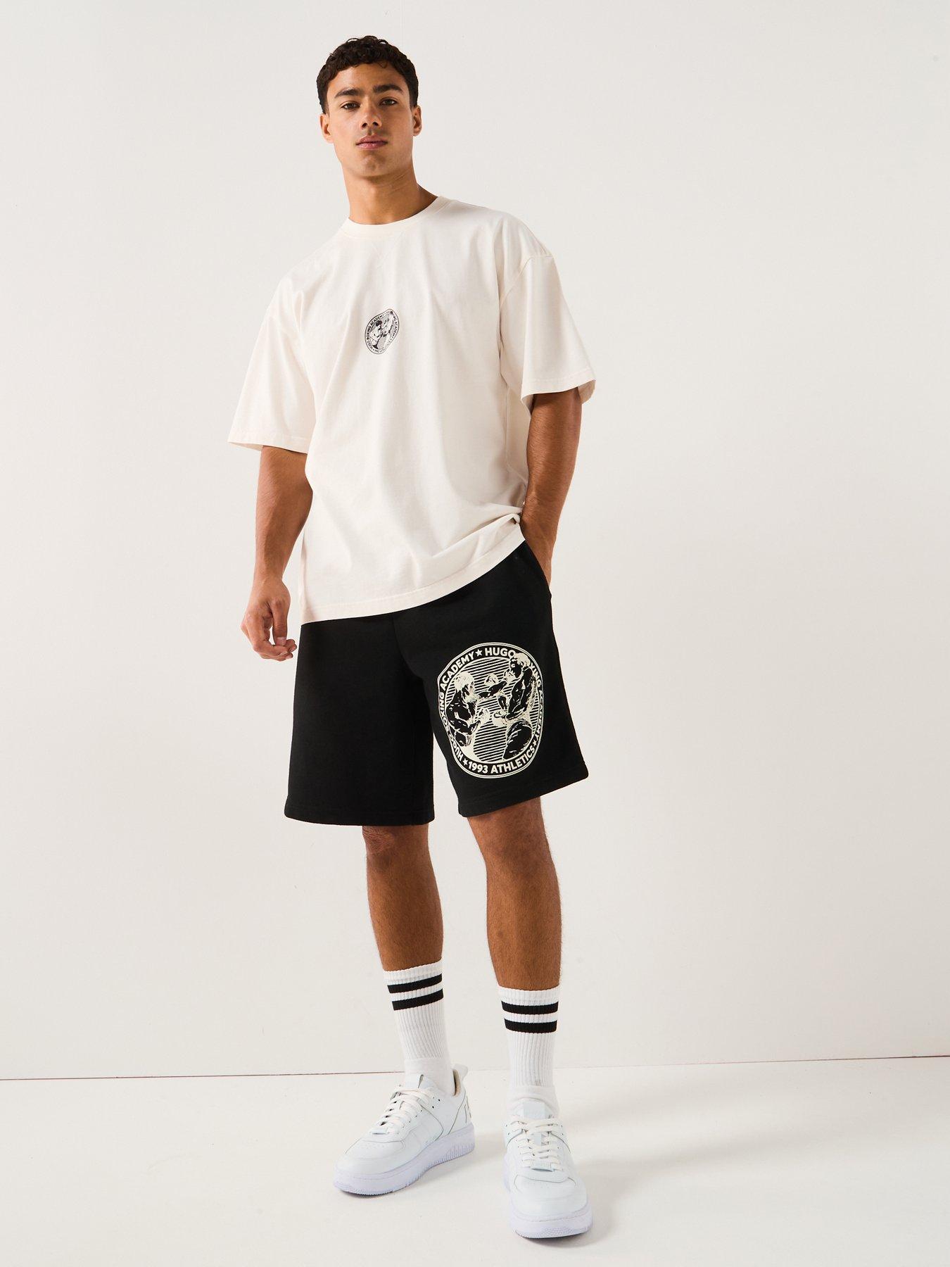Image 3 of 6 of HUGO Oversized Fit Back Print Dwresto Sport Print T-Shirt - White