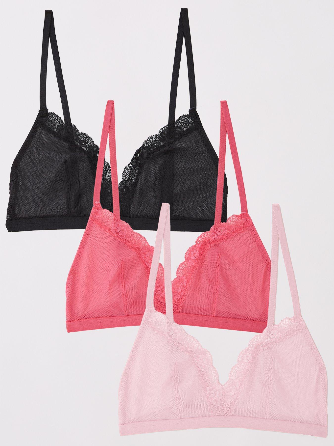 DORINA Dorina Misha 3pk Non Padded Bralette - Pink/Black