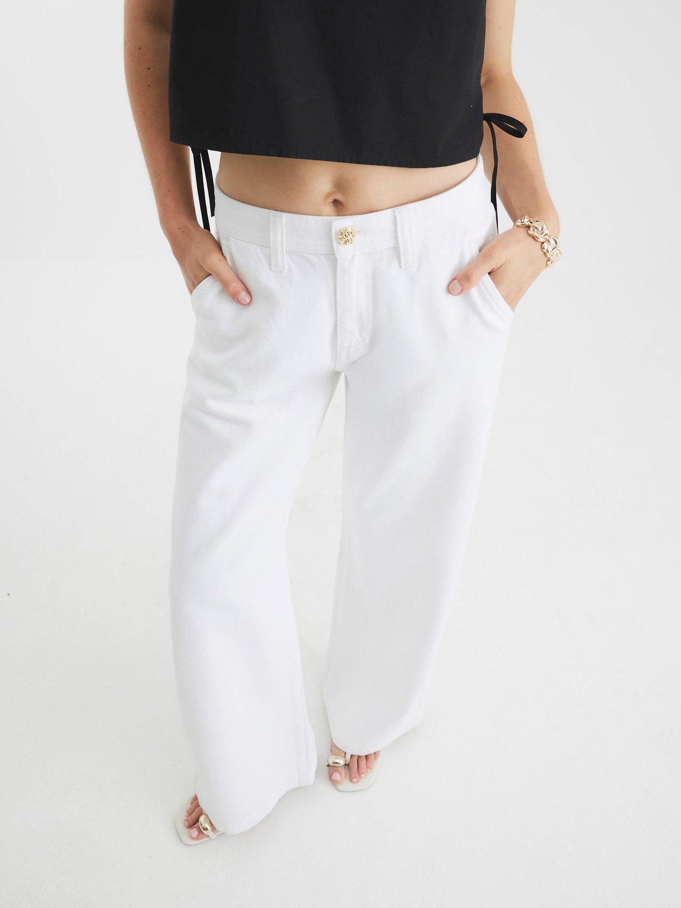 River Island Tailored Baggy Jeans - White