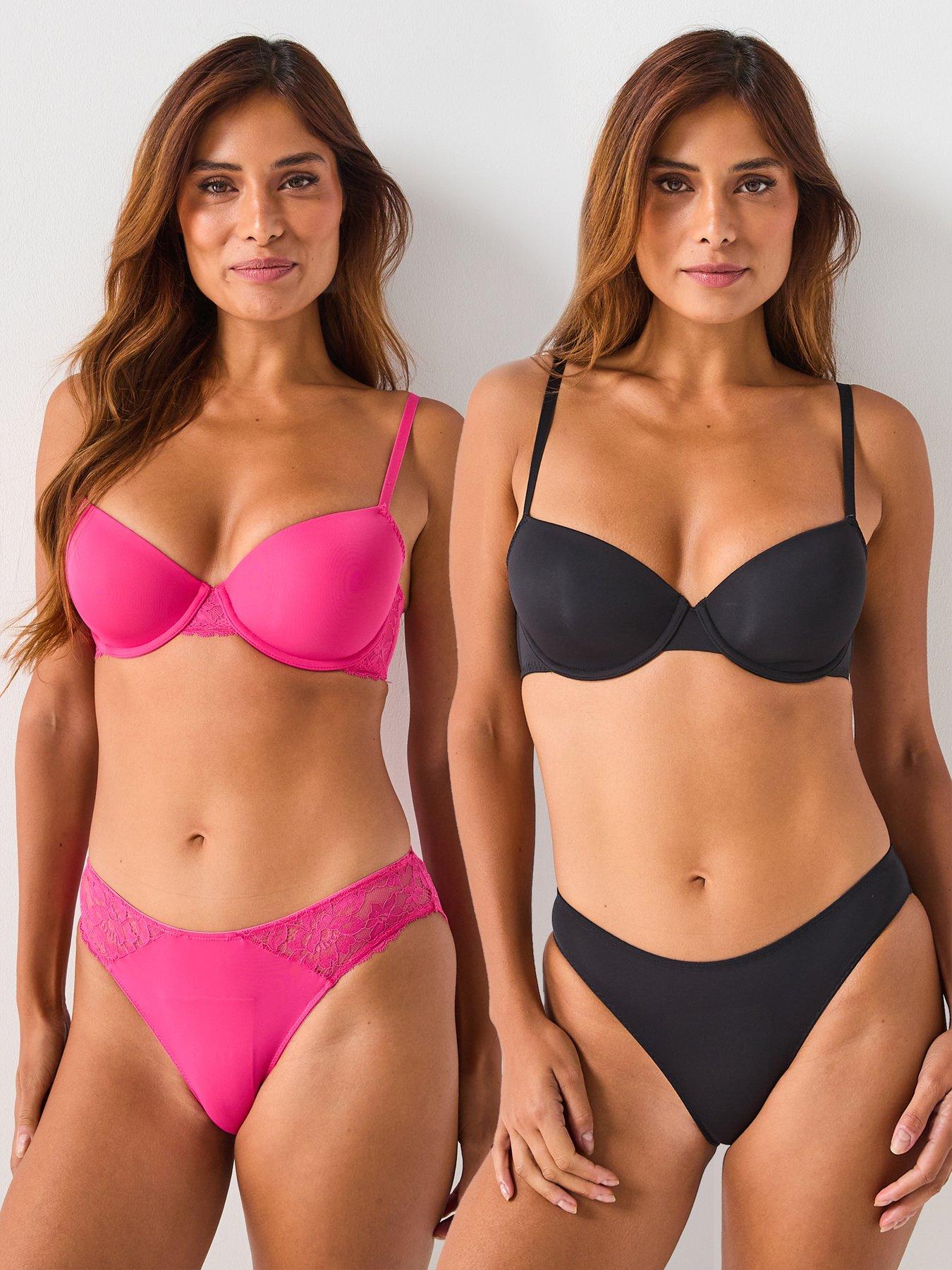 DORINA Willa 2pk Light Padded Demi Bra - Pink/Black