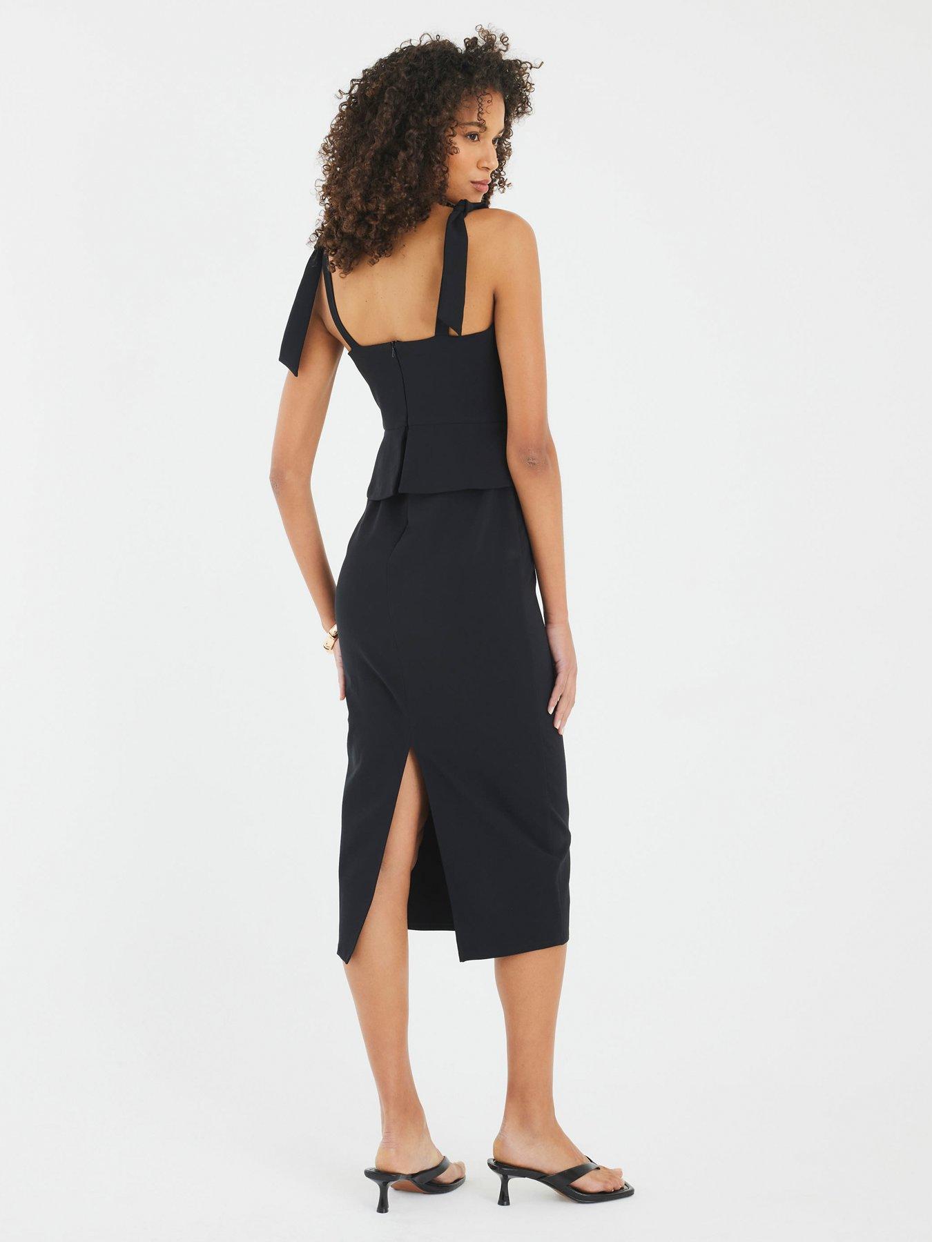 river-island-bow-corset-midi-dress-blackstillFront