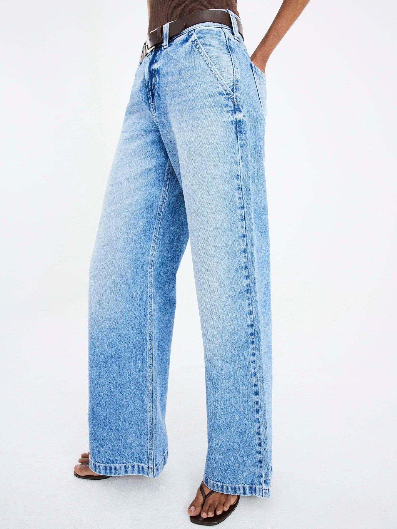 River Island Tailored Baggy Jeans - Blue