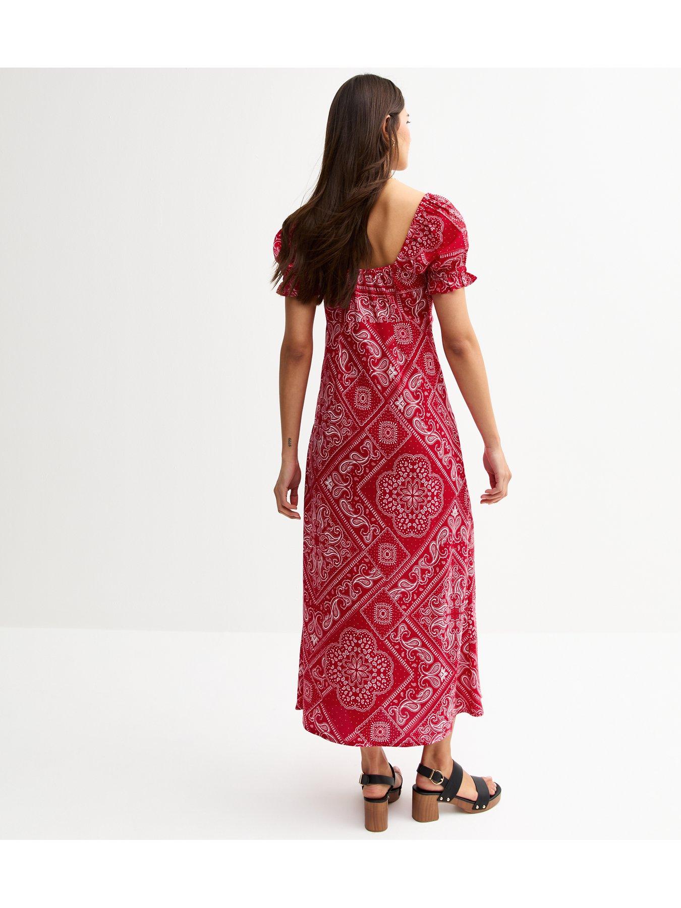 new-look-tile-print-square-neck-midi-dress-redstillFront