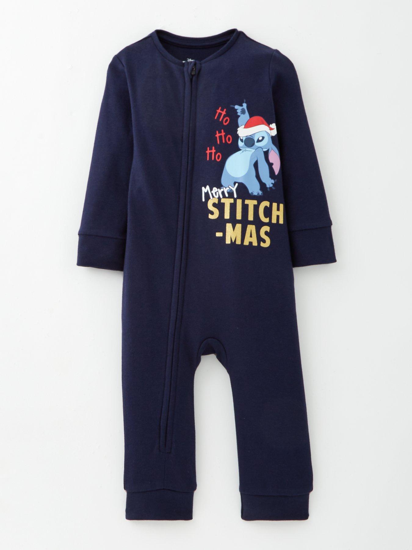 Image 2 of 5 of Disney Lilo & Stitch Baby Disney Lilo &amp; Stitch Festive Family Sleepsuit - Blue