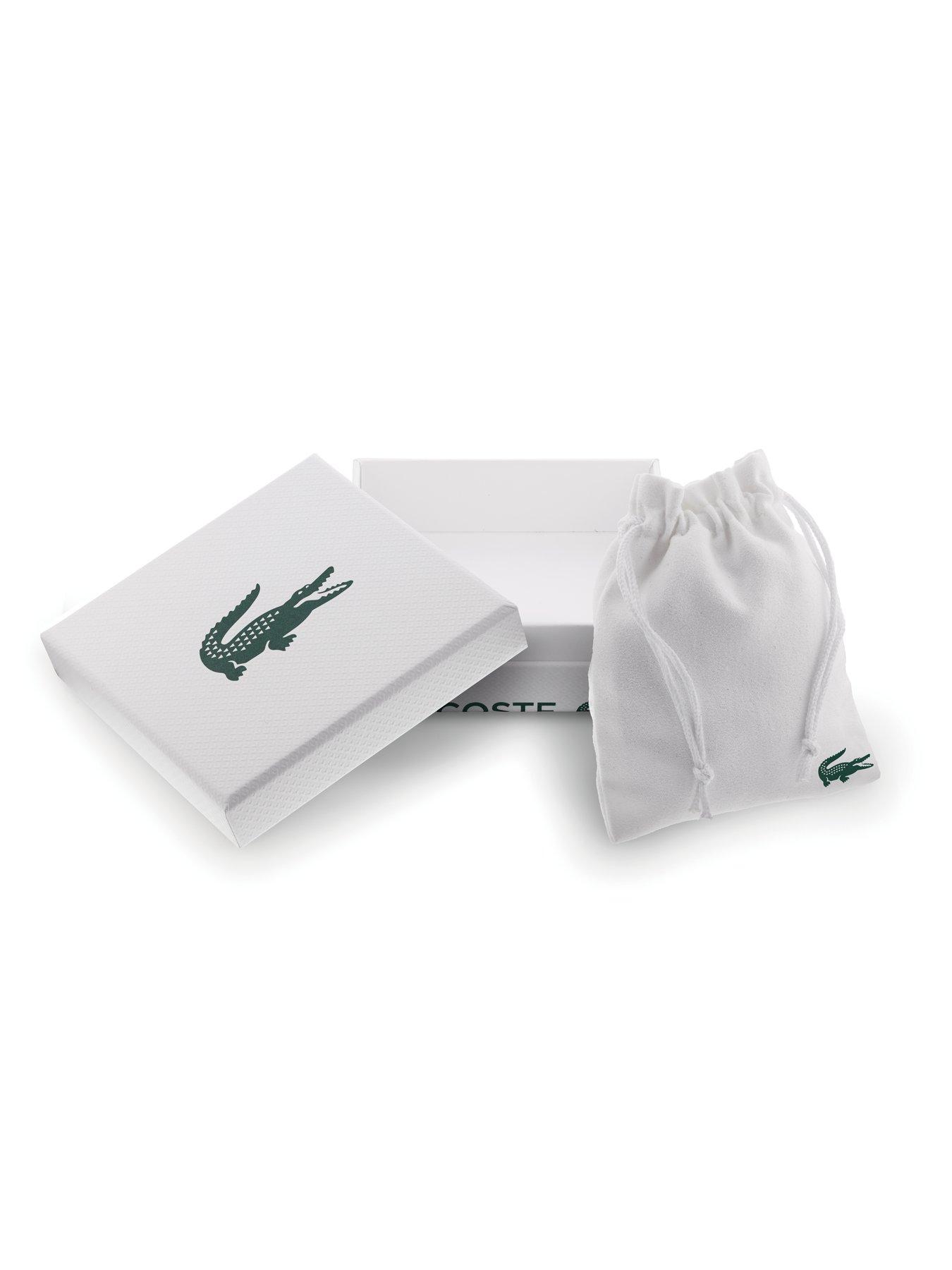 Image 2 of 2 of Lacoste Baseline Stainless Steel Crocodile Earrings - Silver
