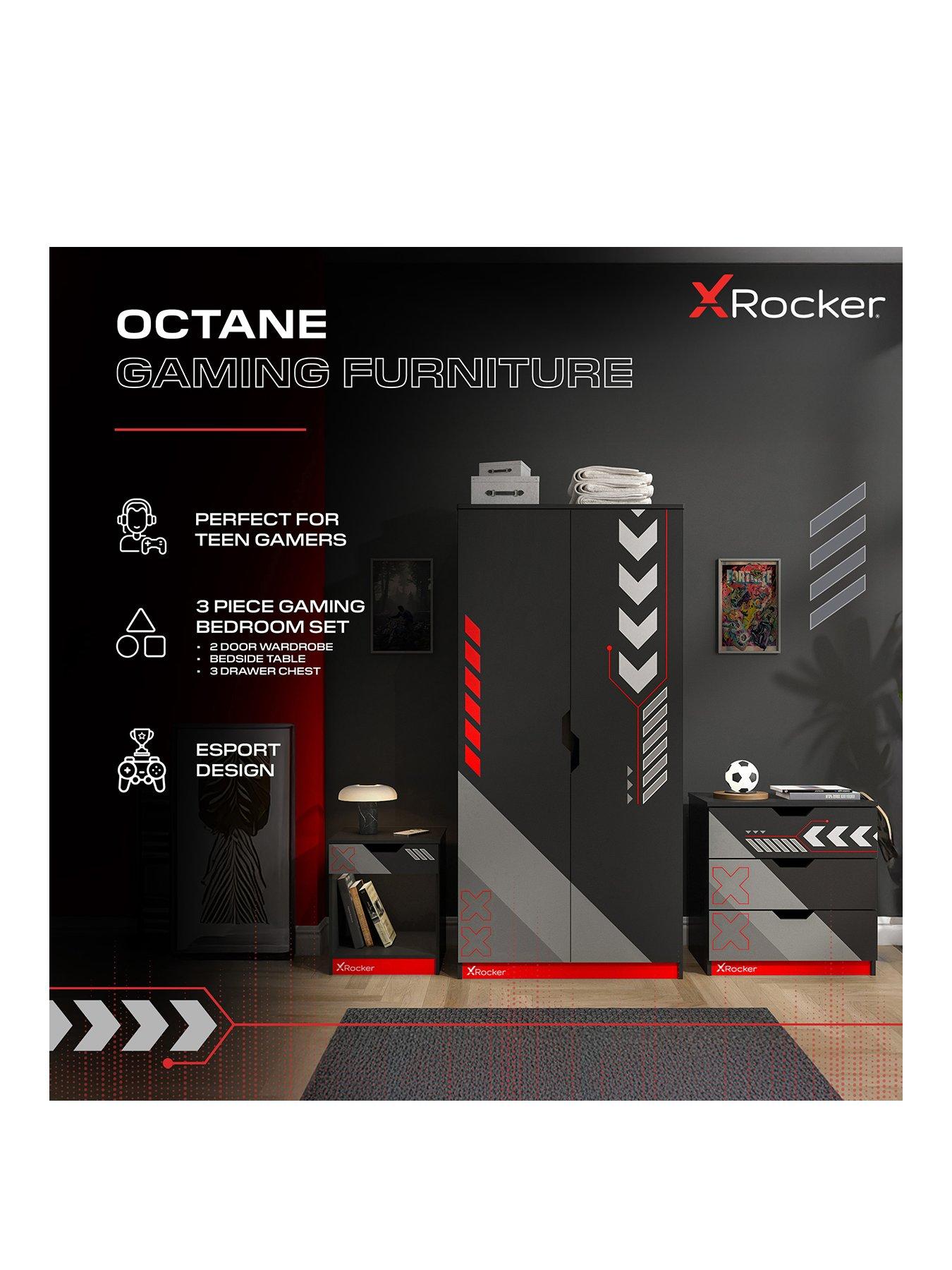 X Rocker Octane 3 Piece Furniture set – Bedside Table, Chest, and ...