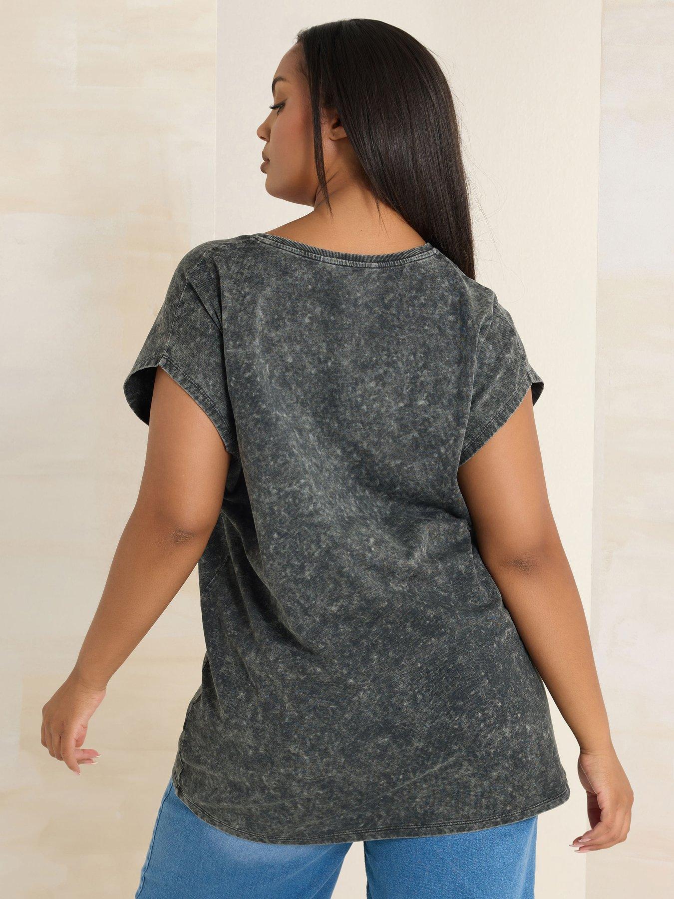 Image 2 of 4 of Yours Curve Heavy Weight Top - Grey