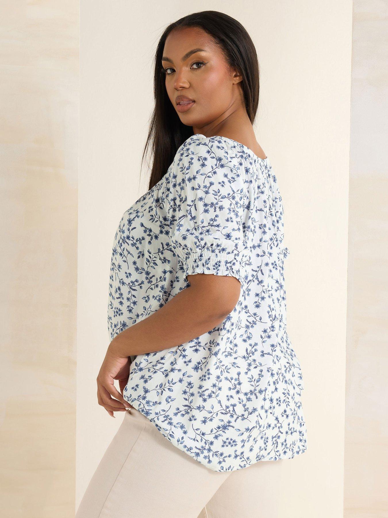 Image 2 of 4 of Yours Curve Gypsy Top - Blue