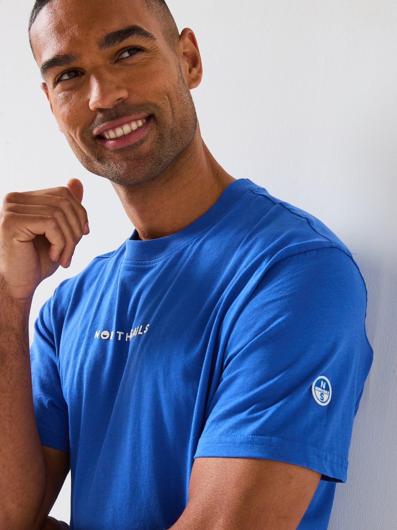 Image 4 of 6 of North Sails Centre Logo Crew Neck T-Shirt - Blue