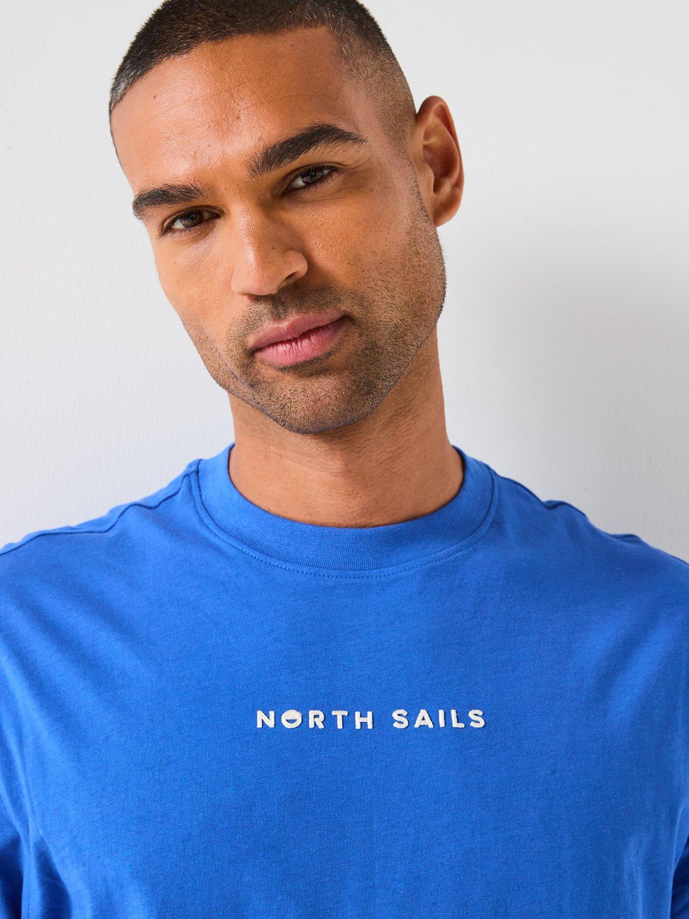 Image 6 of 6 of North Sails Centre Logo Crew Neck T-Shirt - Blue