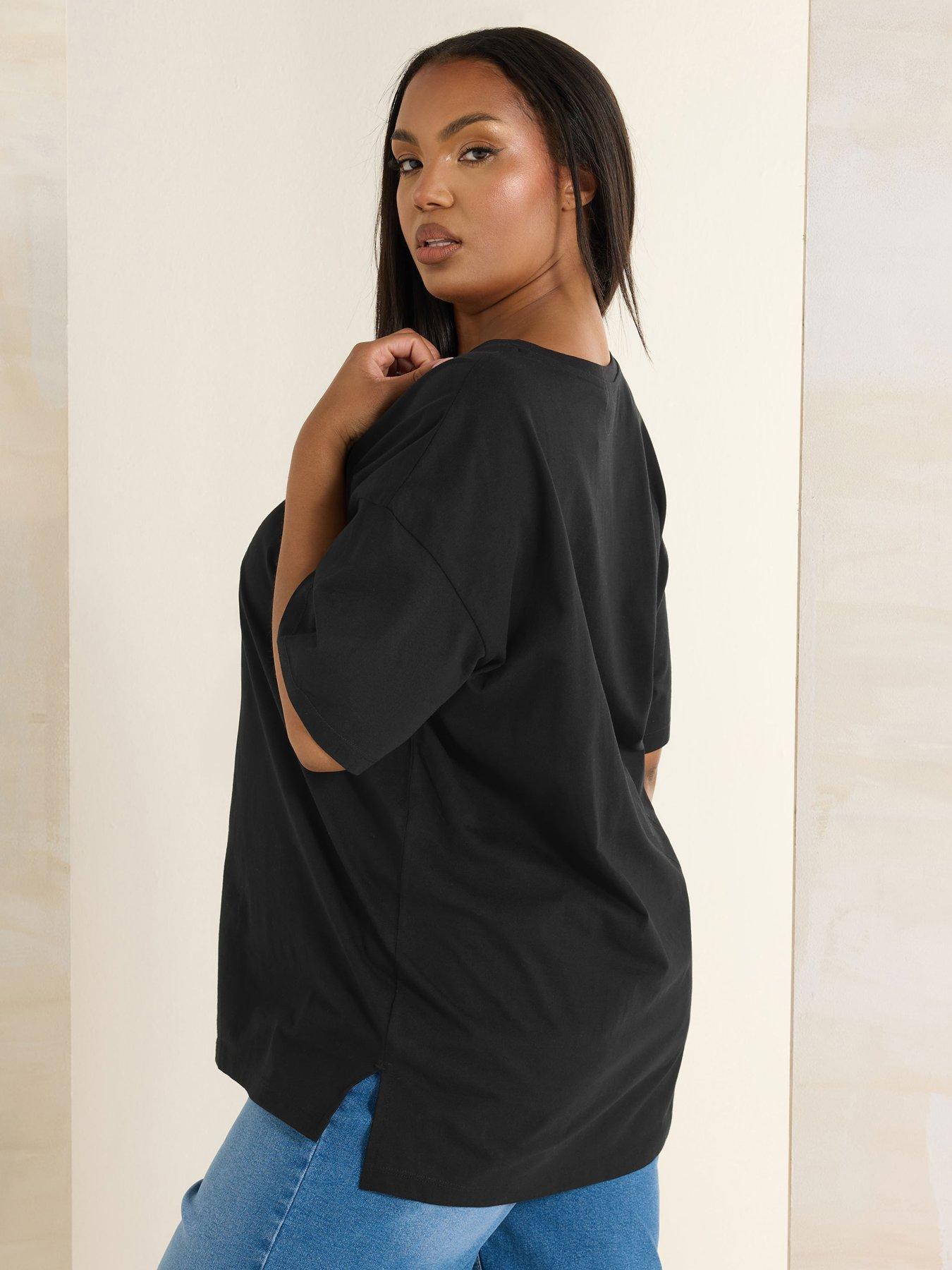 Image 2 of 4 of Yours Curve Western Boho Diamond Top - Black