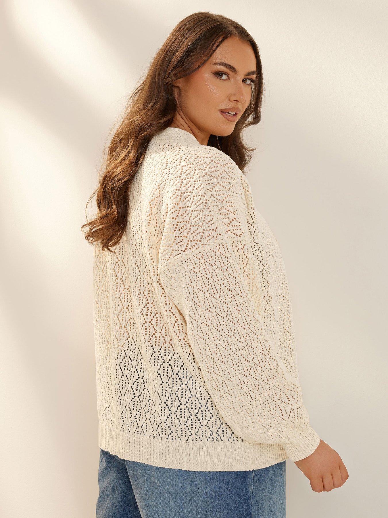 yours-curve-pointelle-double-tie-cardigan-bluestillFront