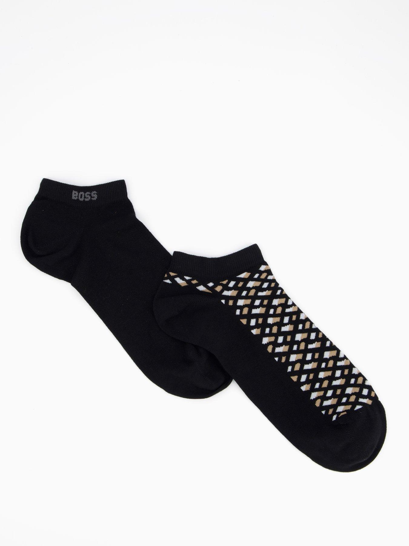 undefined Boss 2 Pack Monogram Crew Socks - Black