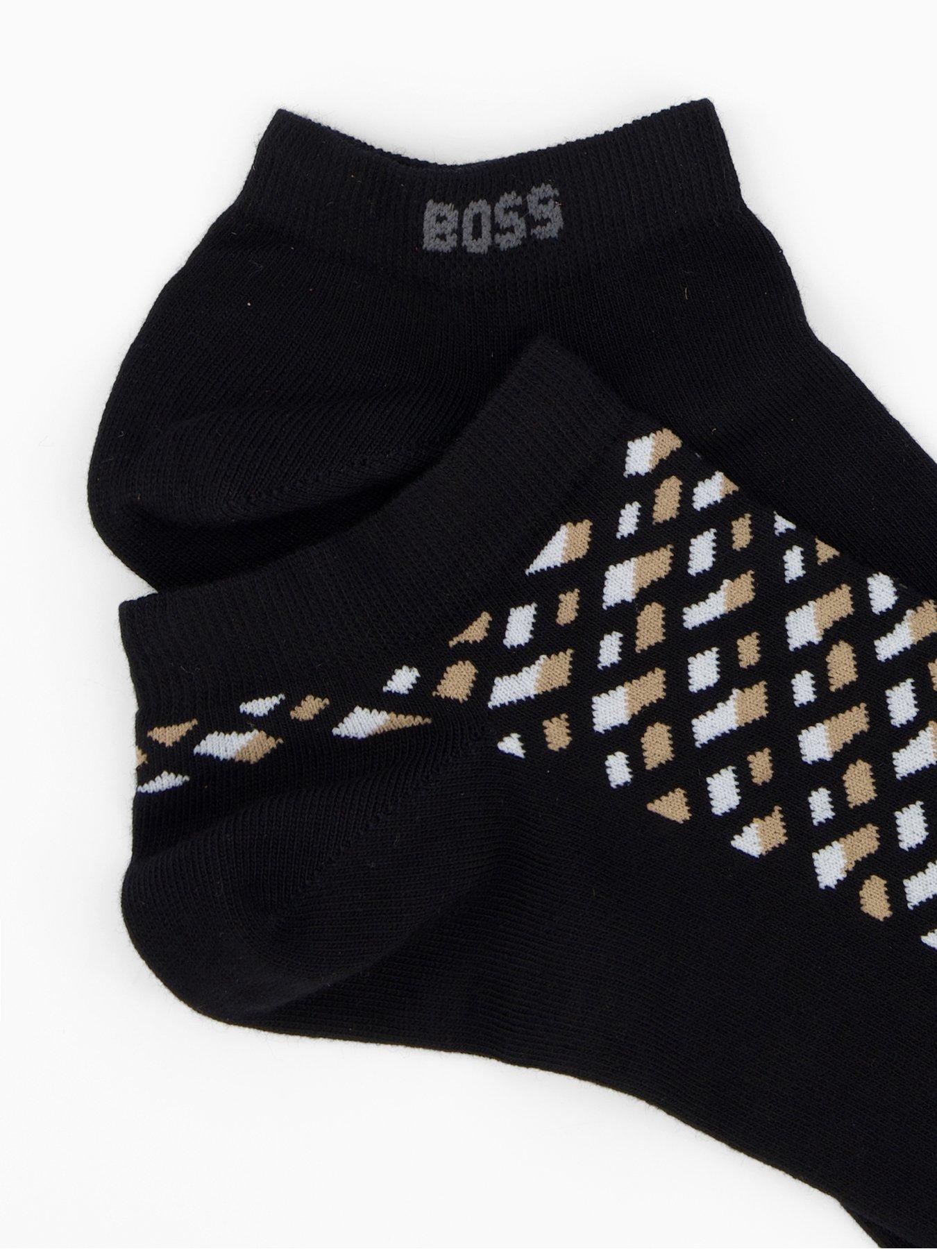 Image 3 of 3 of BOSS 2 Pack Monogram Crew Socks - Black