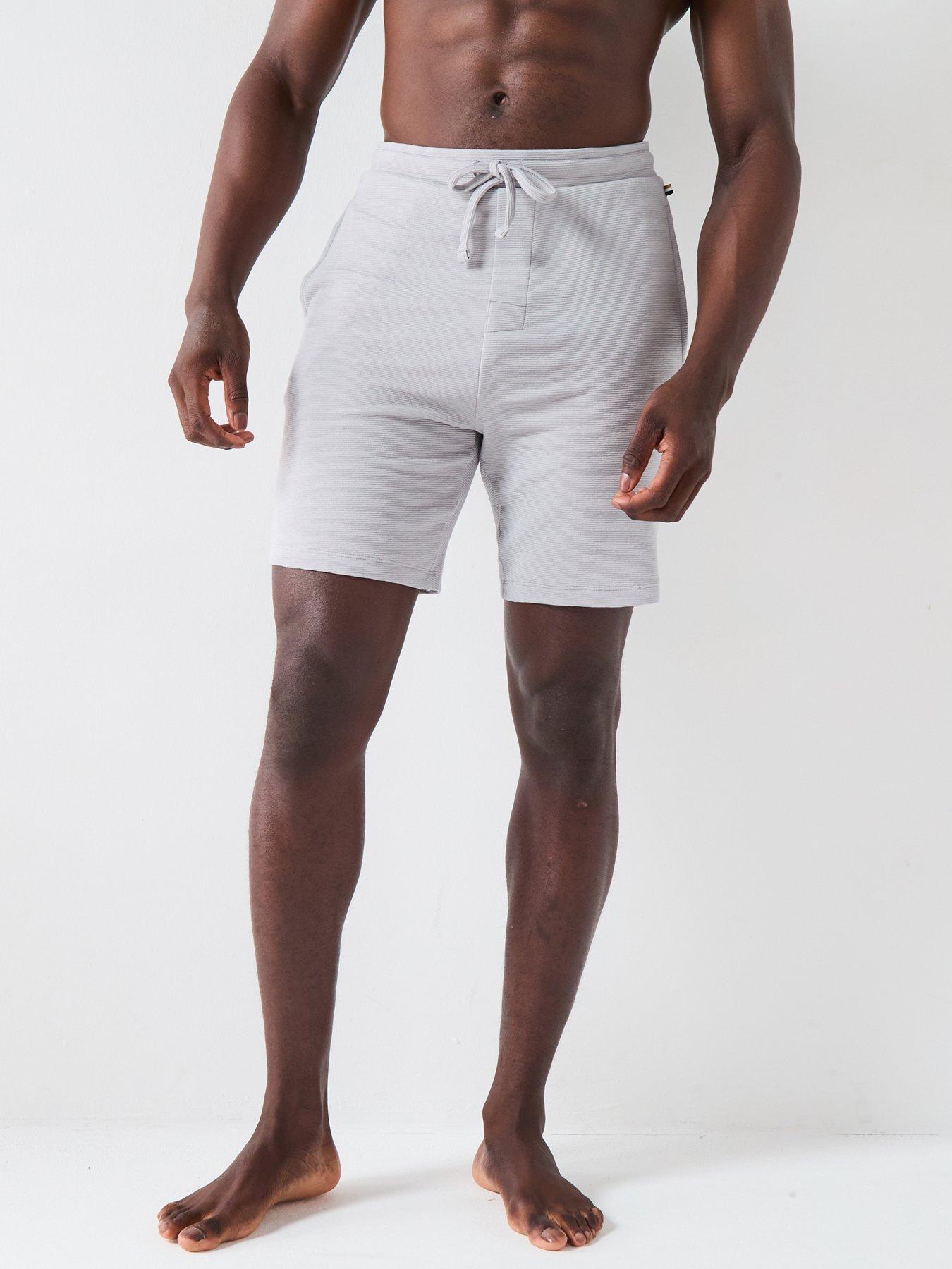 boss-ribbed-loungewear-shorts-grey