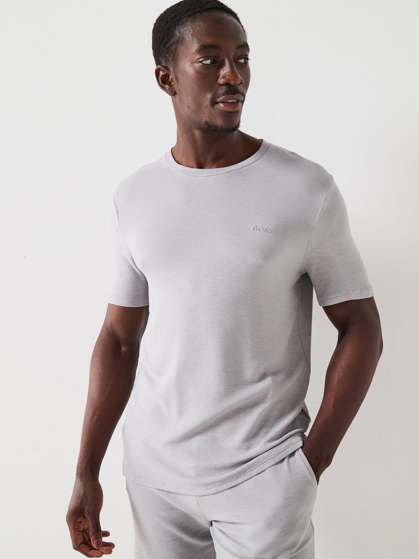Image 1 of 4 of BOSS Ribbed Loungewear T-Shirt - Grey